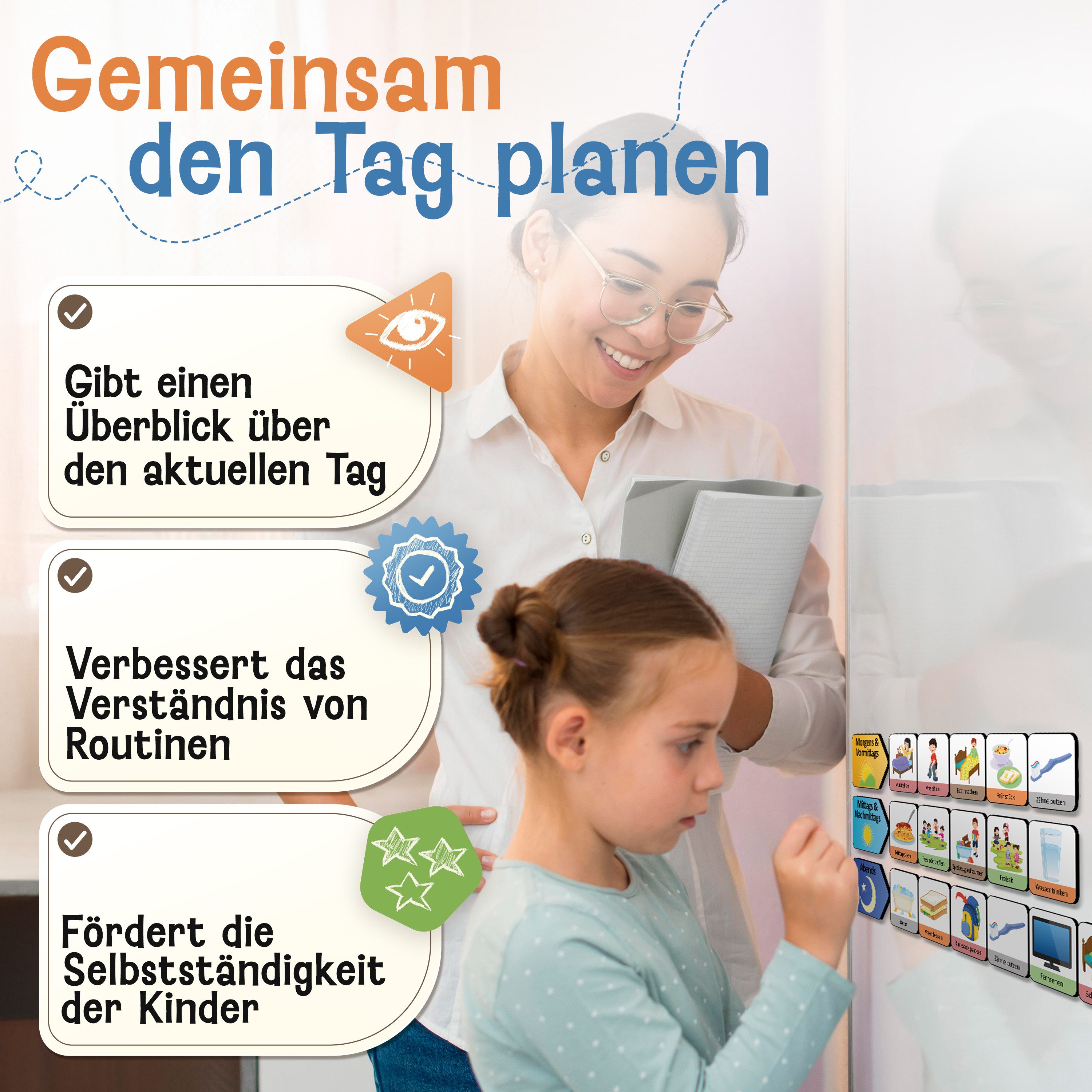 Likarto Lernspielzeug Magnet-Set für Tagesplaner, 150 Magnete zur Tagesplan günstig online kaufen
