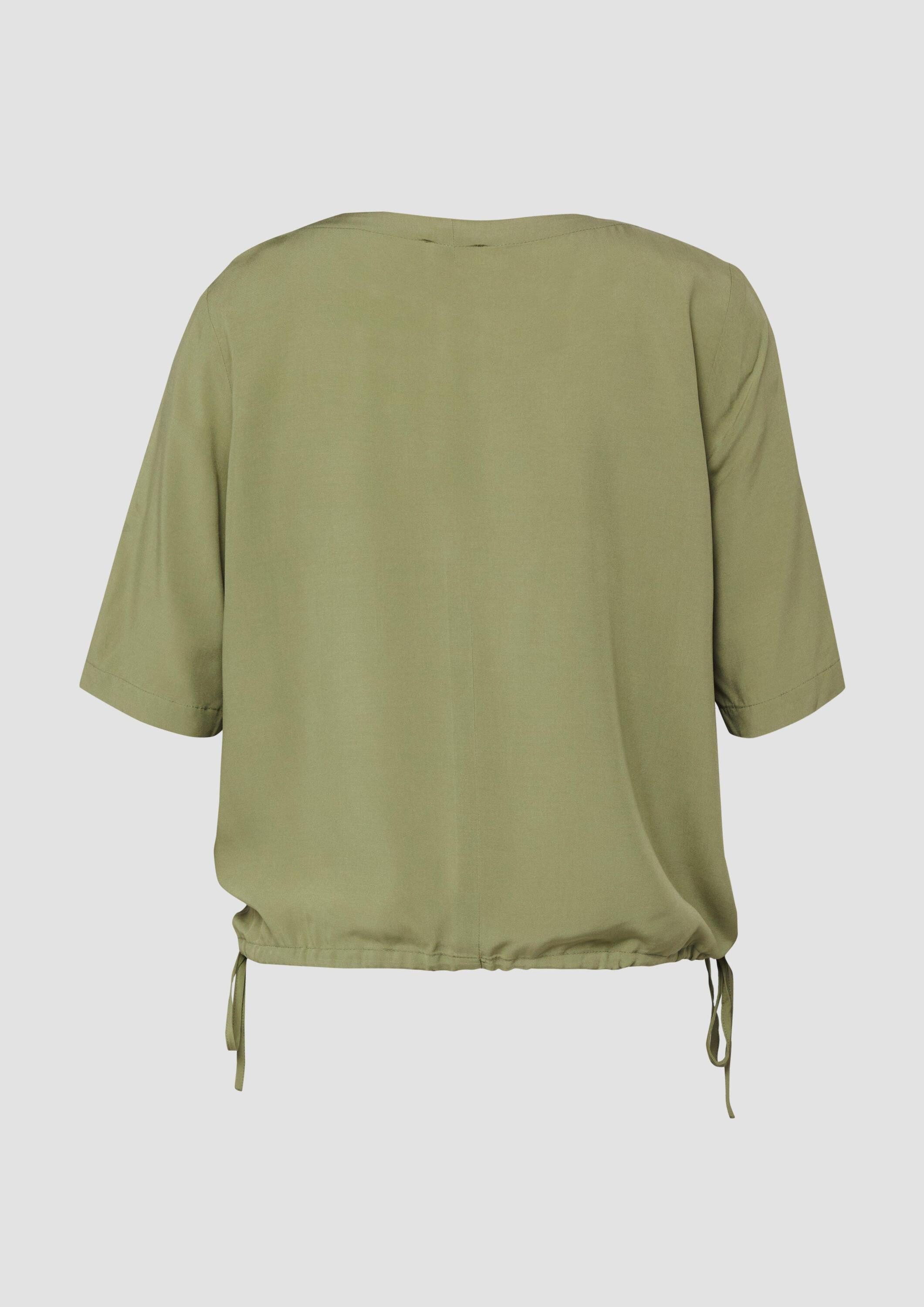 s.Oliver Kurzarmbluse Bluse Shirt-Bluse mit verstellbarem Saum
