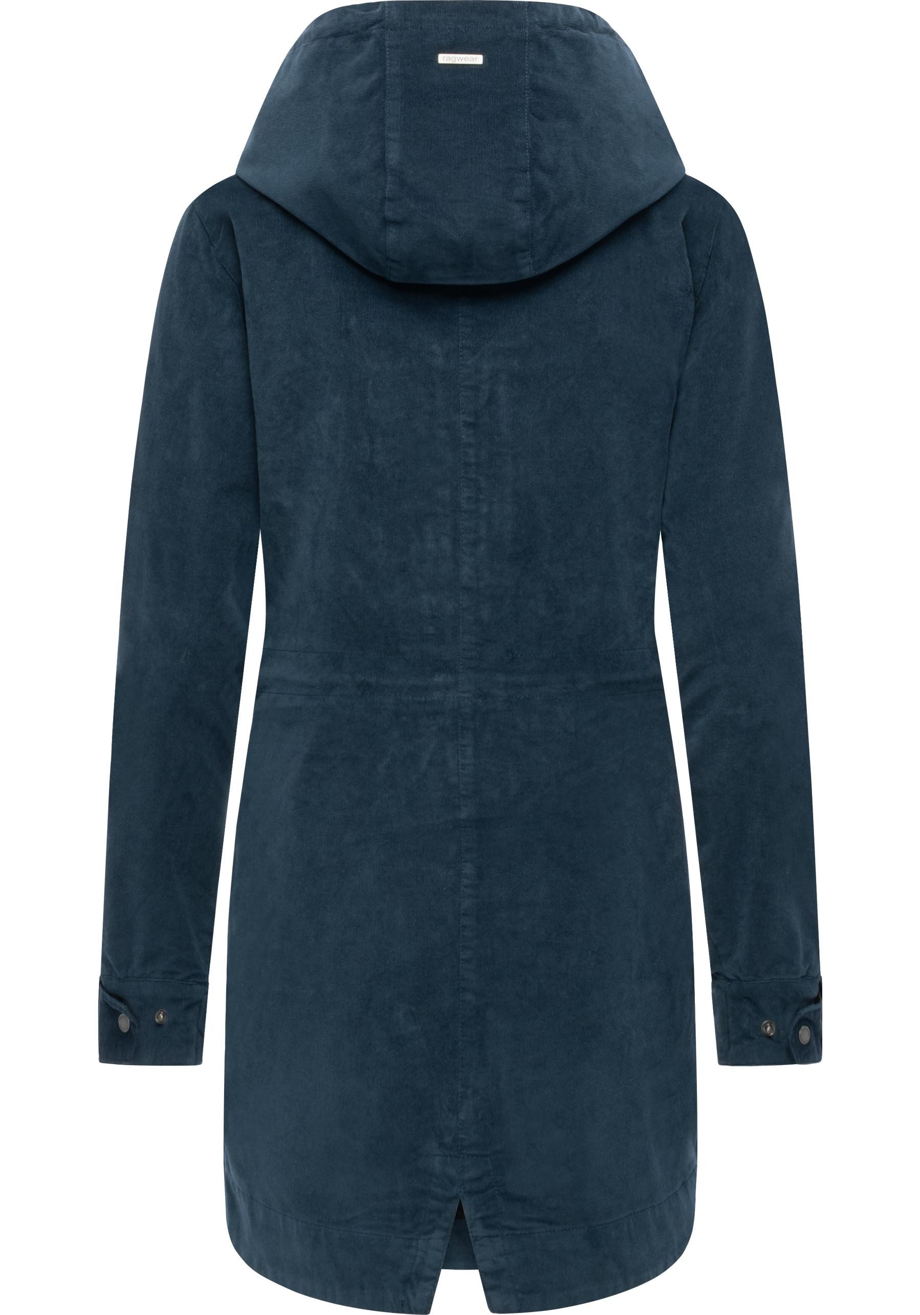 Ragwear Kurzmantel Cannas Cordy YOUMODO Übergangsmantel in Kord-Optik mit Kapuze
