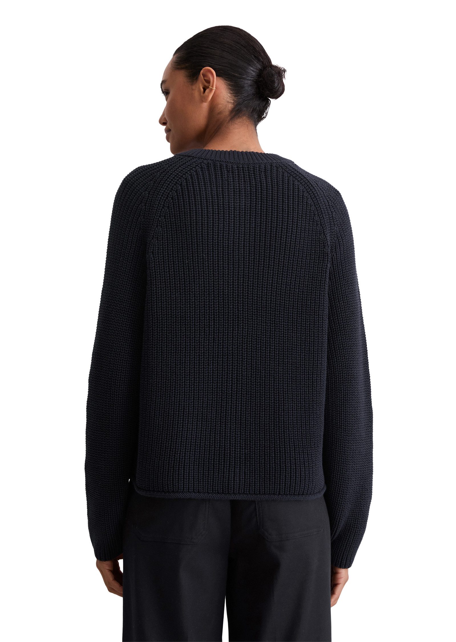 Marc O'Polo Cardigan Gerippter Rundhals, Ripp-Strick, normale Passform, Rol günstig online kaufen