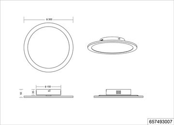 TRIO Leuchten LED Deckenleuchte Griffin, CCT - über Fernbedienung, Dimmfunktion, Farbwechsel, Leuchtdauer einstellbar, Memoryfunktion, Smart Home, Timerfunktion, mehrere Helligkeitsstufen, LED fest integriert, Farbwechsler, WiZ Smarthome RGB Deckenlampe Ø 30cm Steuerung per Fernbedienung + App