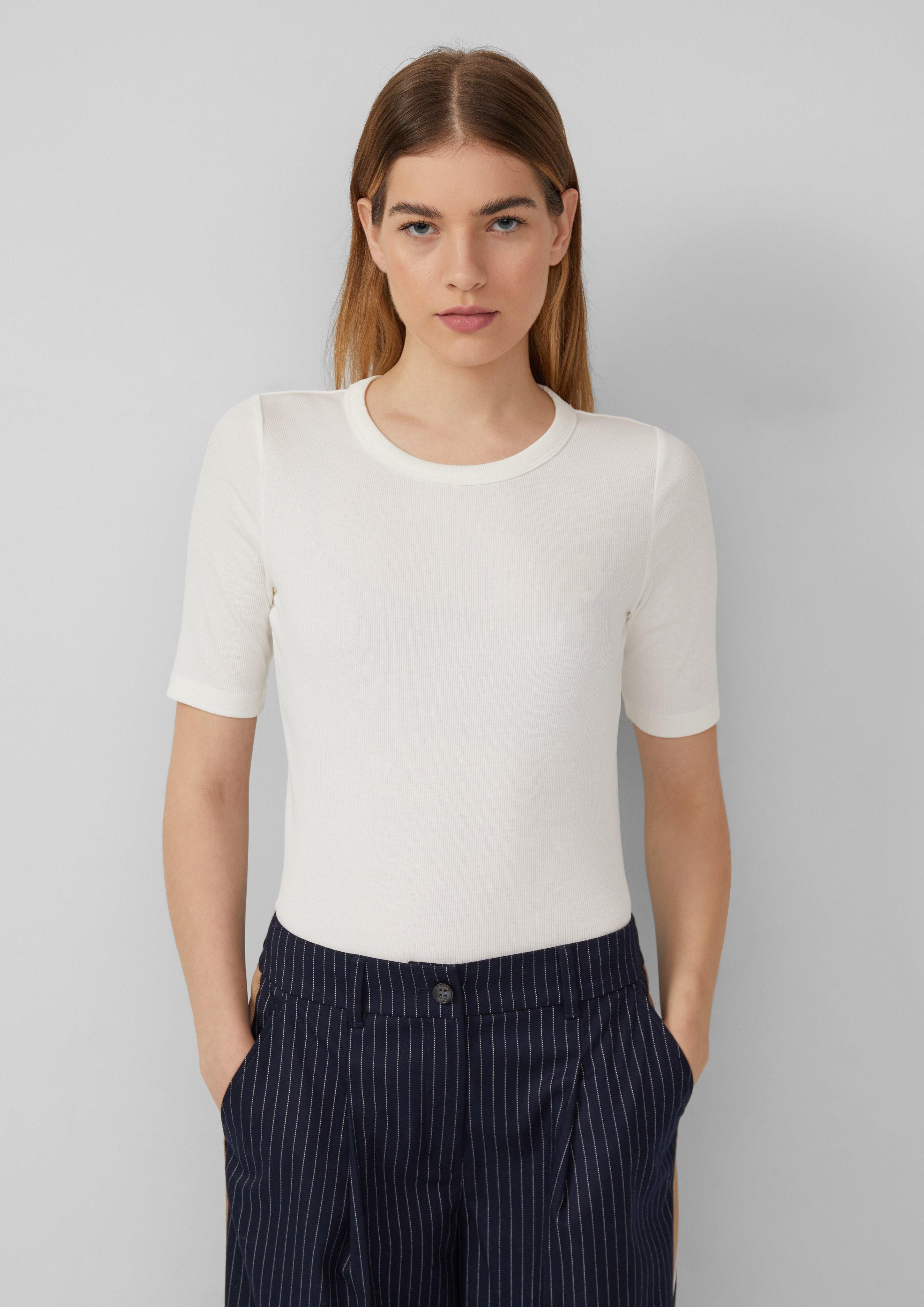 s.Oliver Kurzarmshirt Ripp-Shirt im Slim Fit günstig online kaufen