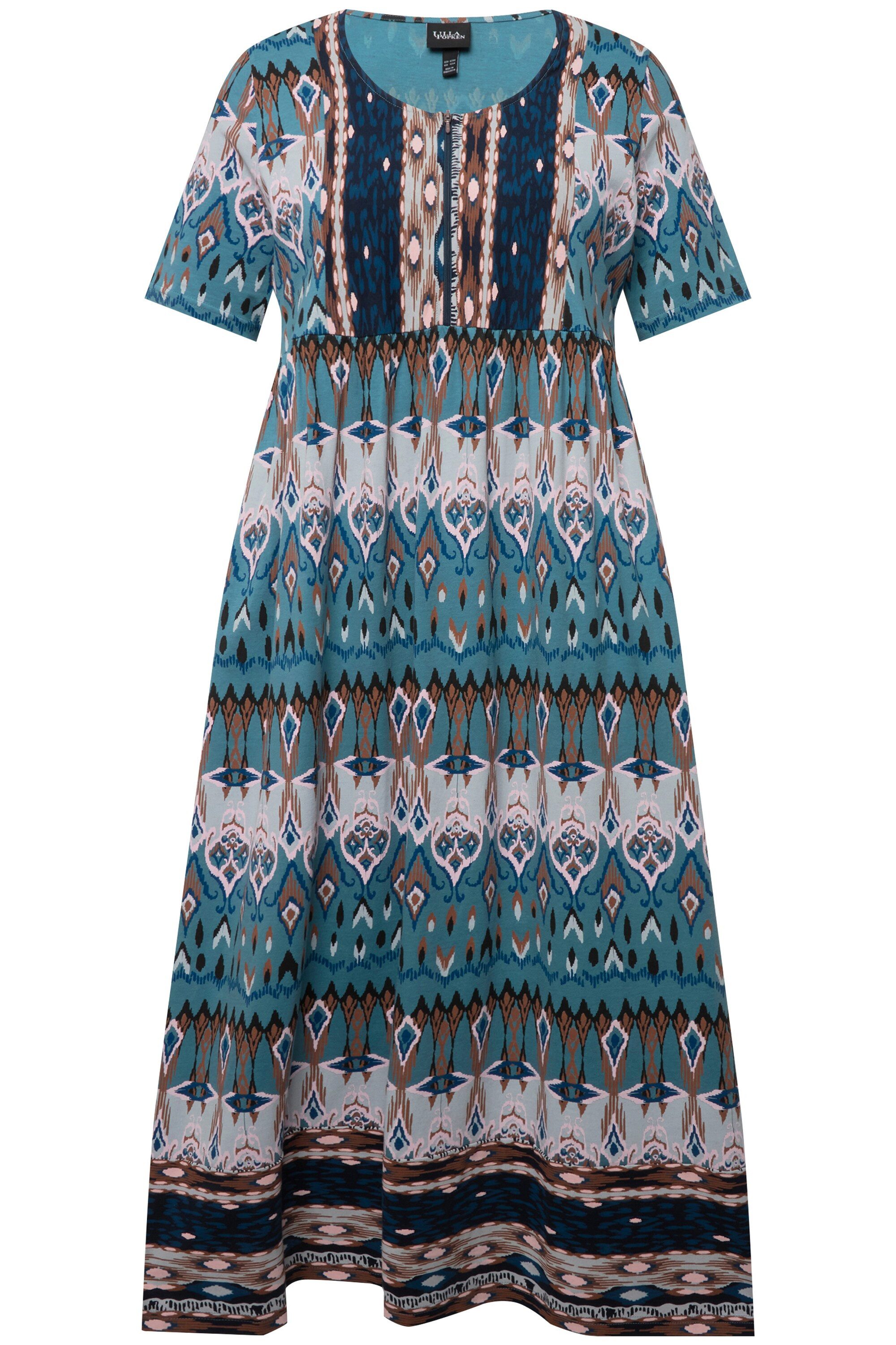 Ulla Popken Midikleid Maxikleid A-Linie Rundhals günstig online kaufen