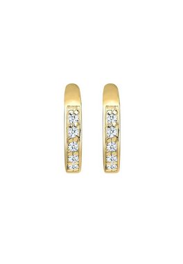 Elli DIAMONDS Paar Creolen Creolen Basic Diamant (0.05 ct) 375 Gelbgold