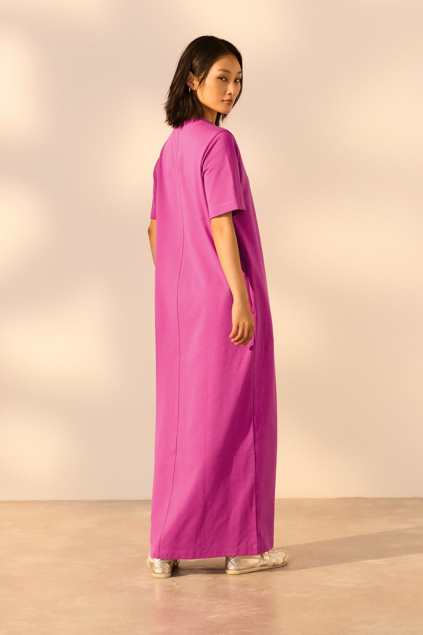 Next Maxikleid Schweres Maxi-T-Shirt-Kleid mit Flügelärmeln (1-tlg) günstig online kaufen