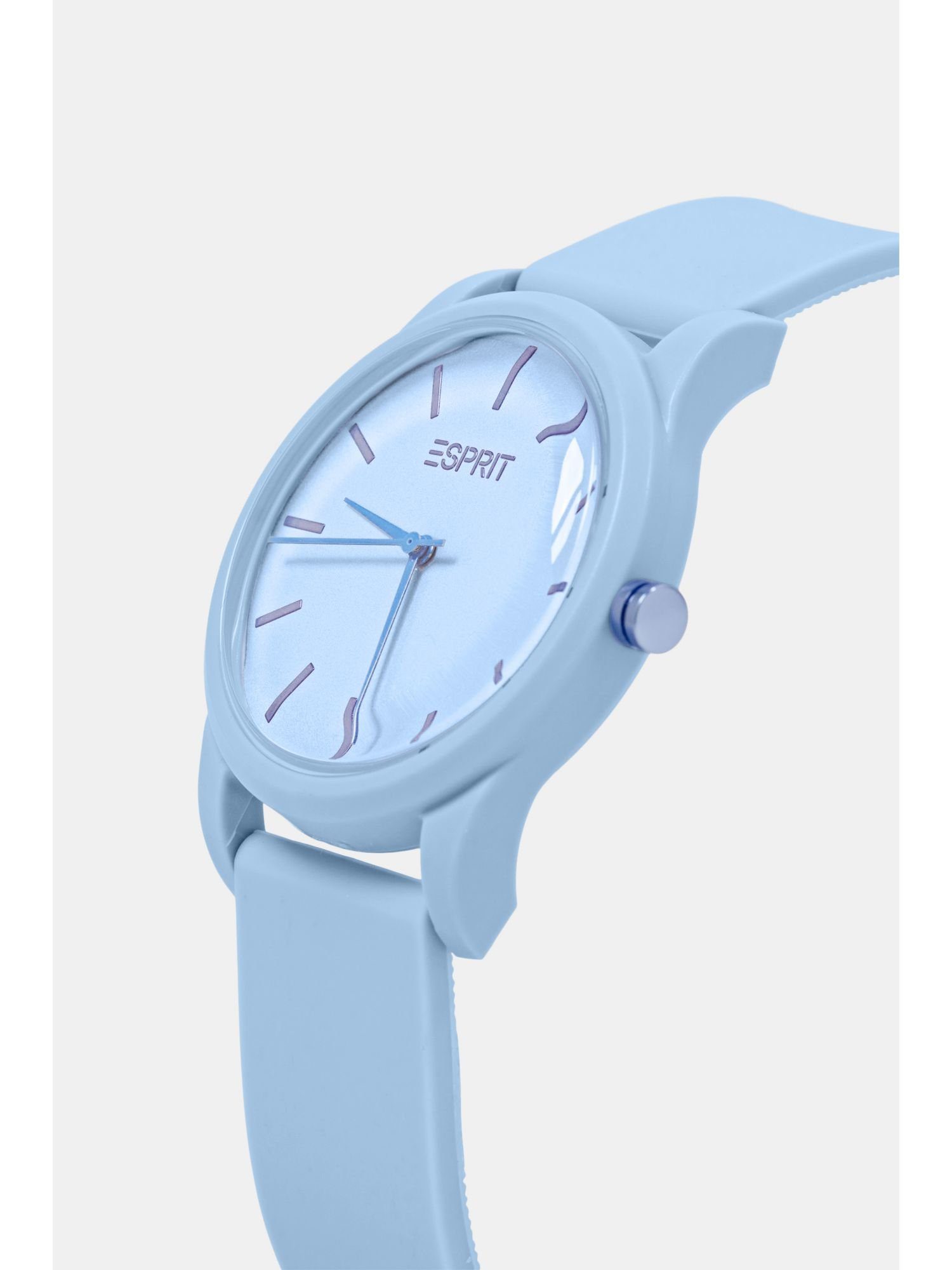 Esprit Chronograph Uhr hellblau Gummiarmband mit