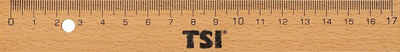 TSI Schreibwaren Lineal 5x TSI Holzlineal 17cm / mit Metallkante