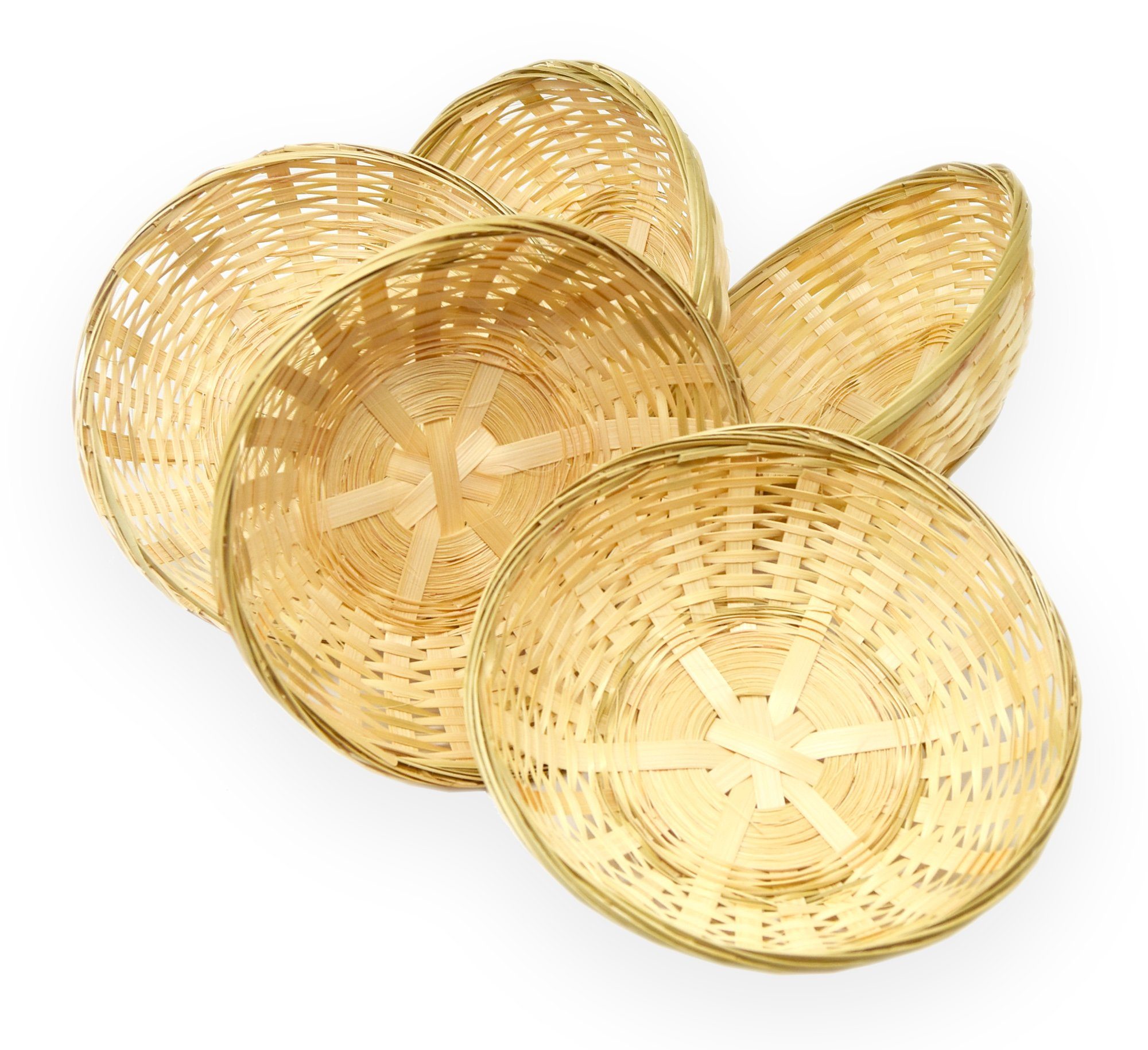 Lashuma Aufbewahrungskorb Korb rund (Set, 5 St), Dekokörbchen Ø 20 cm, runde Bambuskörbe geflochten