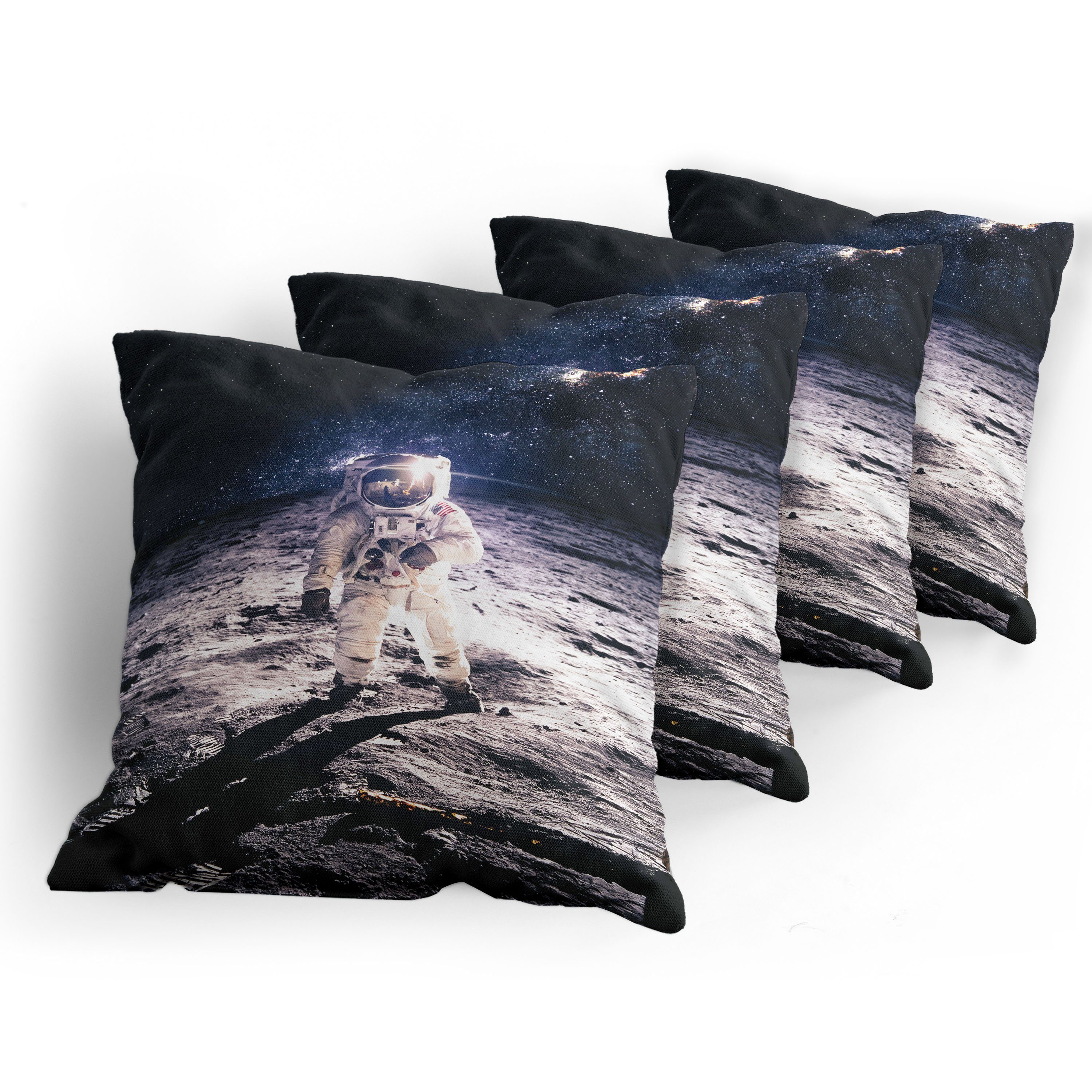 dem Platz Accent Modern Astronaut Stück), Mond Abakuhaus Kissenbezüge Doppelseitiger auf Digitaldruck, (4