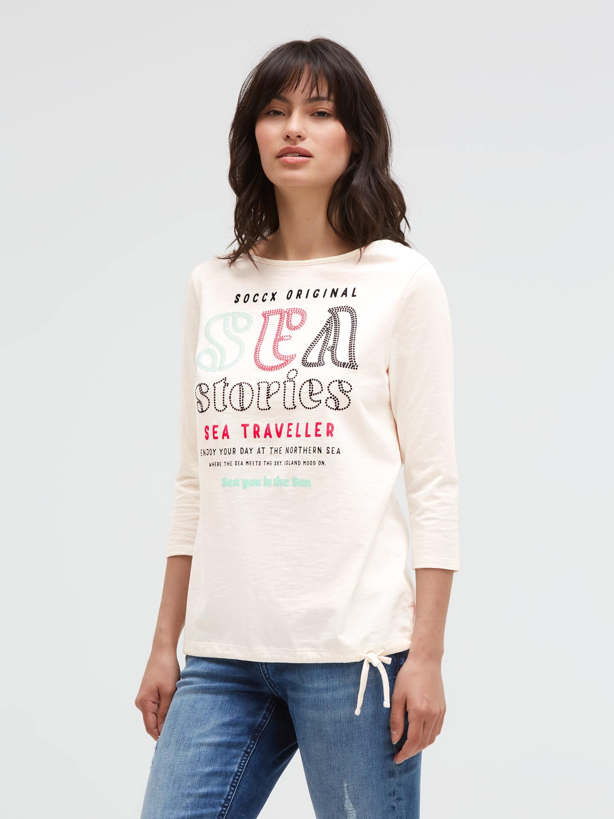 SOCCX 3/4-Arm-Shirt mit U-Boot-Ausschnitt