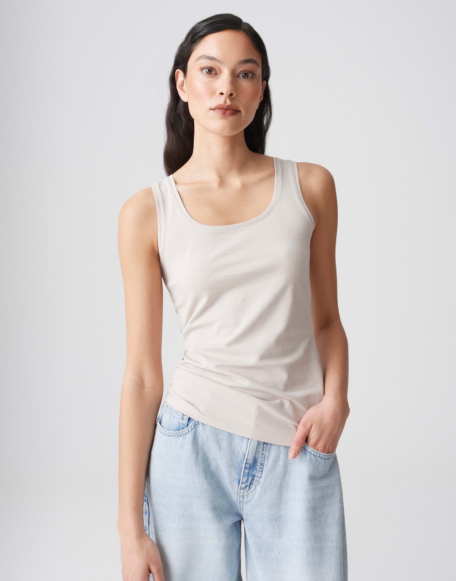 OPUS Trägertop Tanktop IMILIA Slim aus BCI Cotton Mix