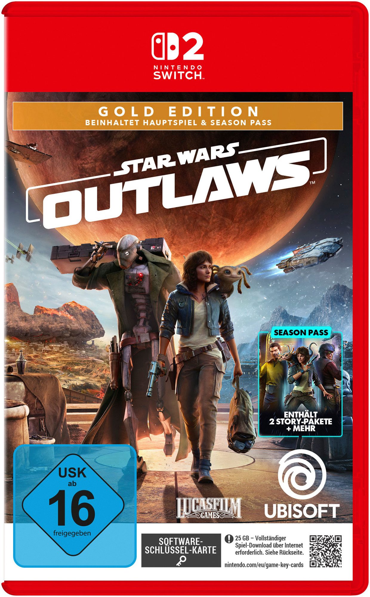 Star Wars Outlaws Gold Edition (inkl. Season Pass) - [NSW 2 - KeyCard] (Softwarekarte), Nintendo Switch 2