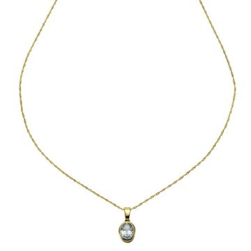 CELESTA Kette mit Anhänger 375/- Gelbgold Blautopas (beh)