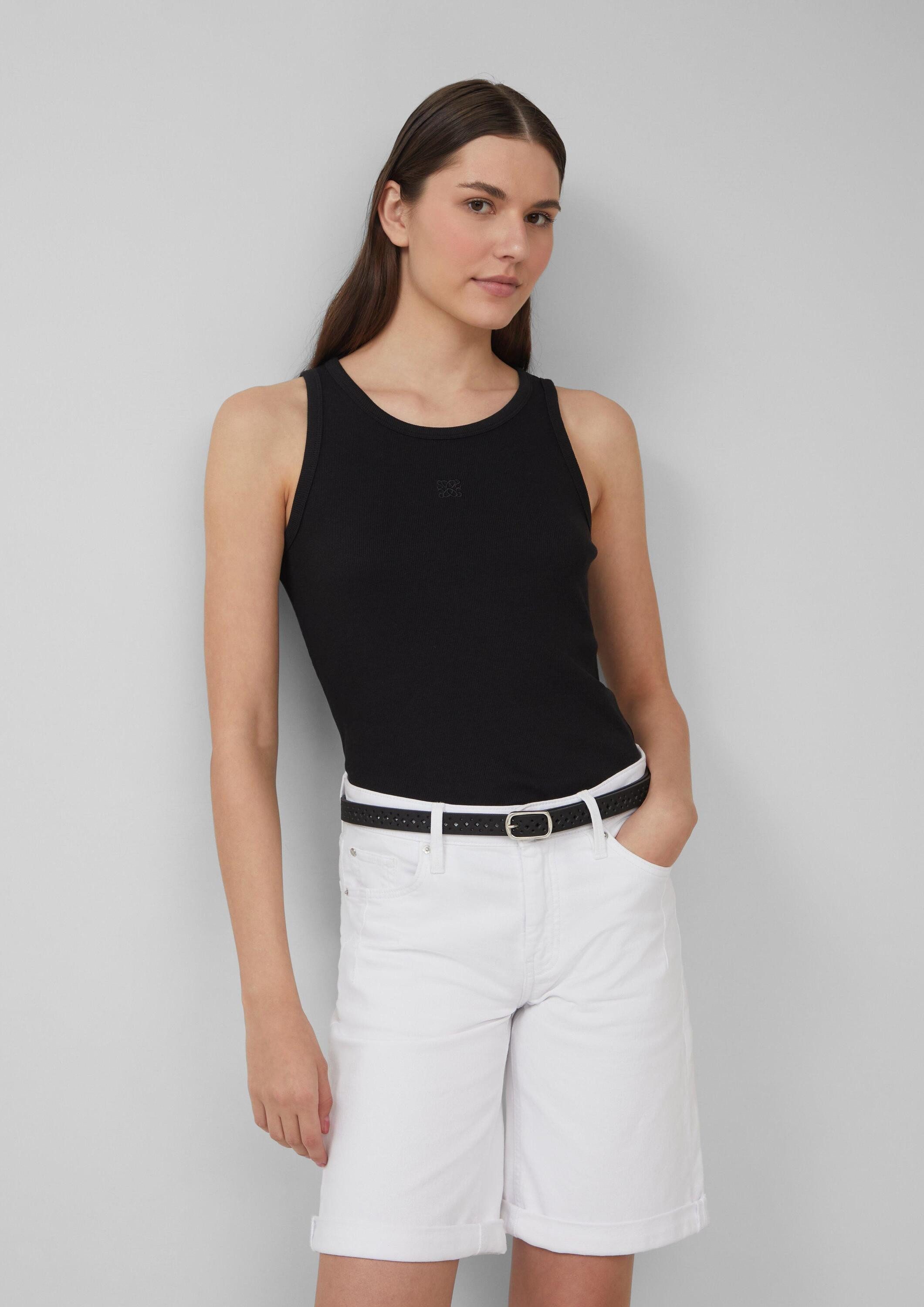 s.Oliver Ledergürtel Taillengürtel Gemusterter Ledergürtel mit Dornschließe günstig online kaufen