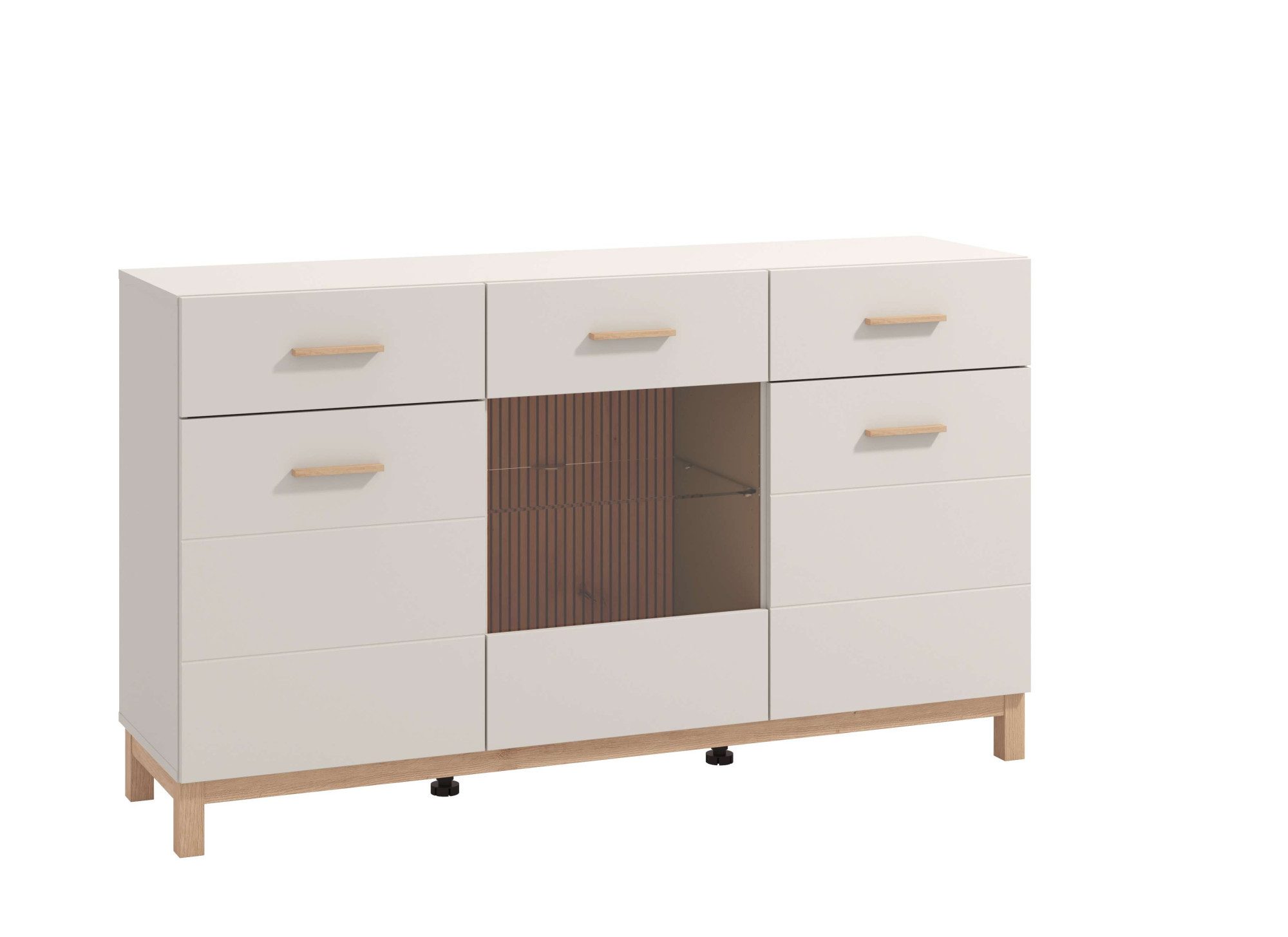 Home affaire Sideboard Essex, Kommode, Kombikommode, Anrichte, Schrank, Modernes Sideboard: Kaschmir-Dekor, 3 Türen & 2 Schubladen