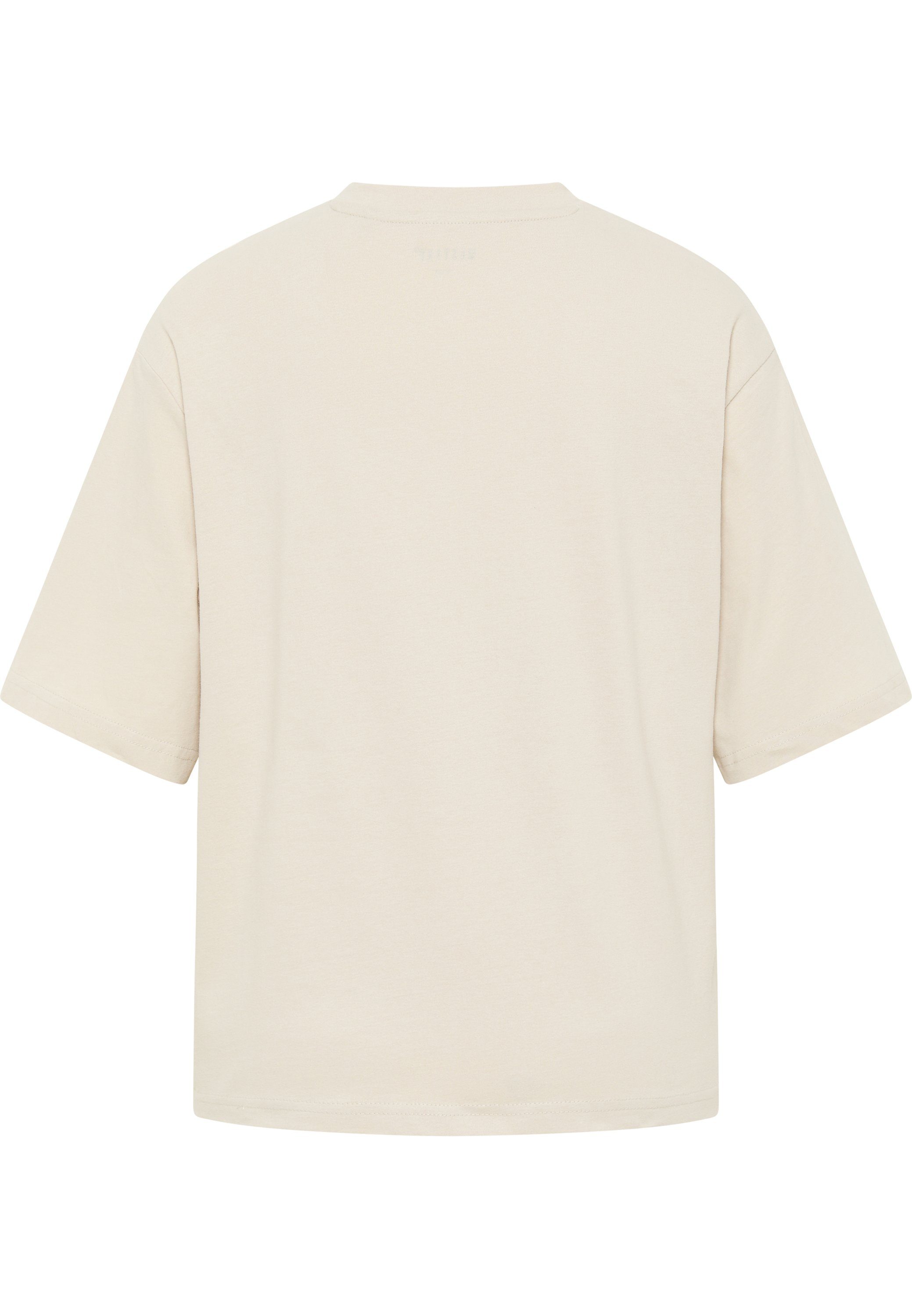 Mustang beige MUSTANG Kurzarmshirt T-Shirt T-Shirt