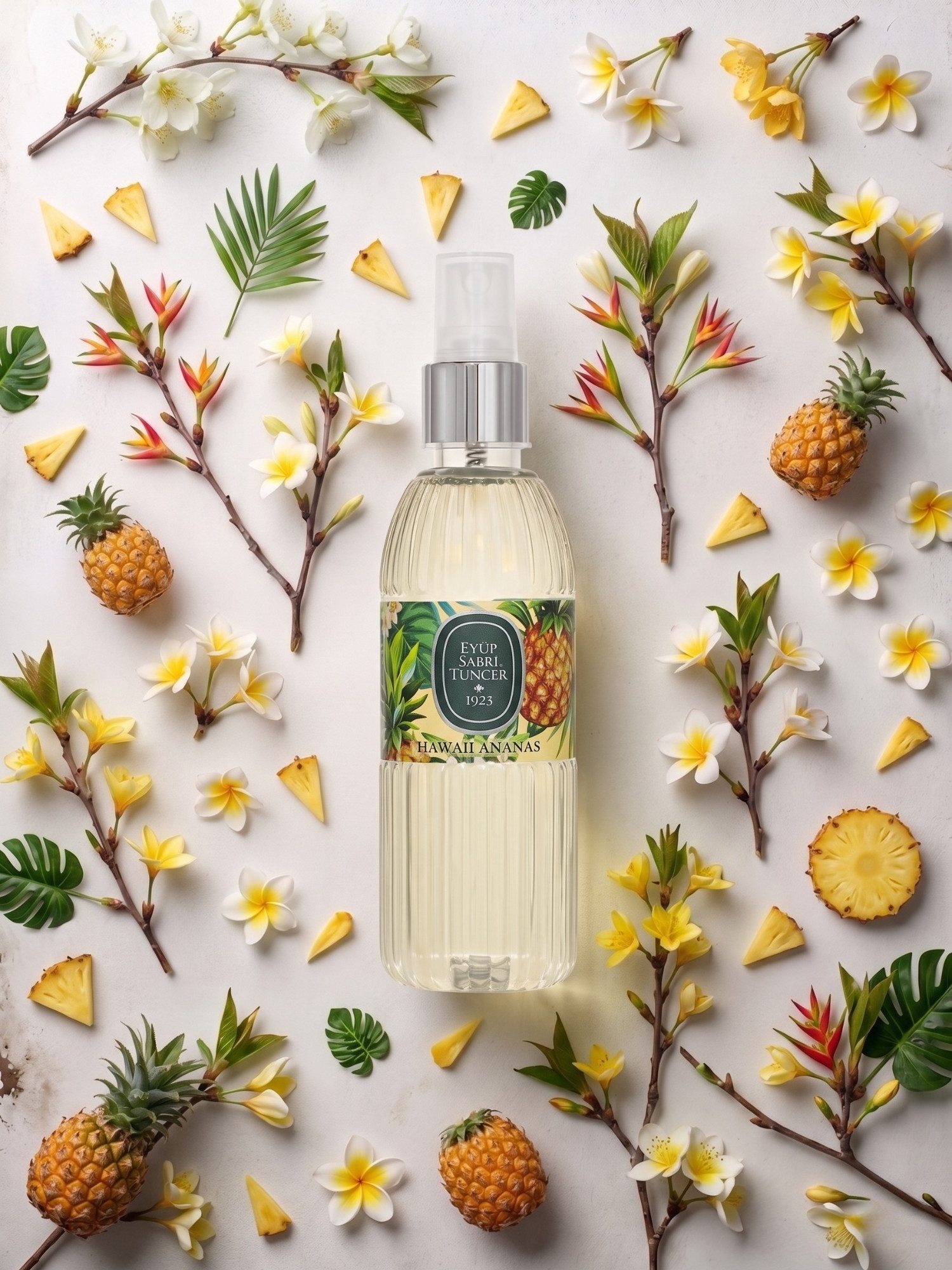 EYÜP SABRI TUNCER Eau de Cologne EST Hawaii Ananas Kölnisch Wasser 150ml & 400ml – Erfrischend, Exotischer Ananasduft & erfrischendes Kölnisch Wasser