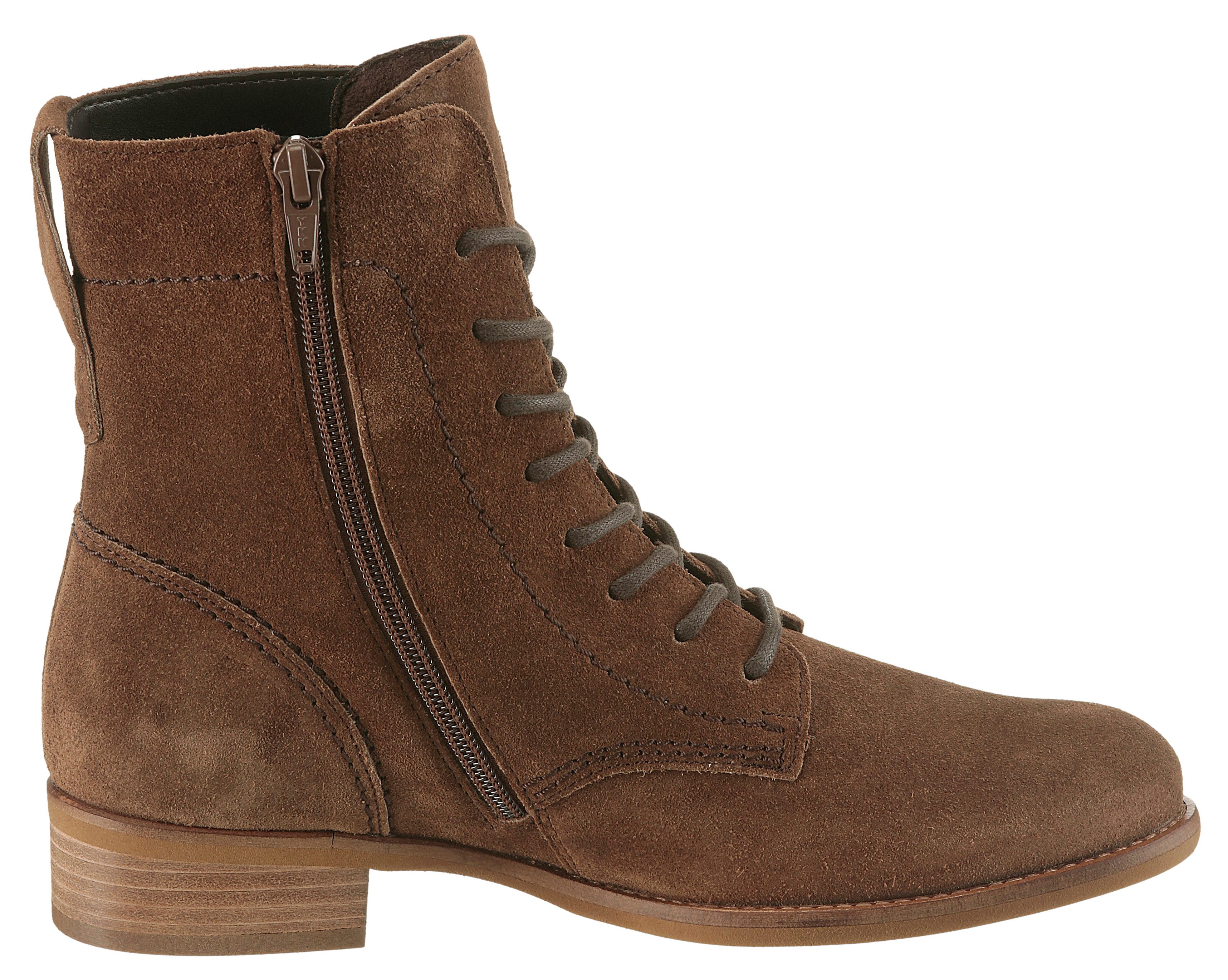 Gabor Schnürstiefelette, Blockabsatz, Schnürboots, Herbtboots mit herausnehmbarer Fußbett
