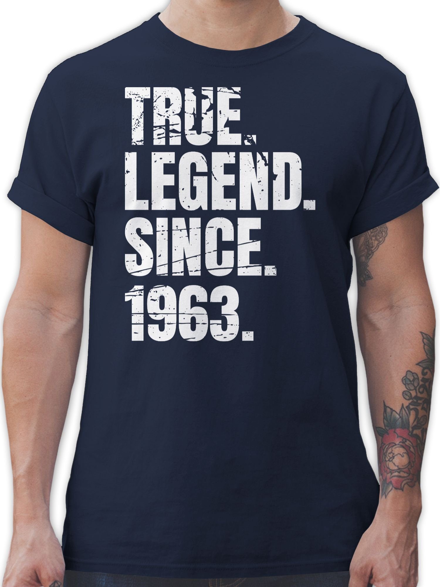 Shirtracer T-Shirt True Legend since 1963 Vintage 60. Geburtstag 03 Navy Blau