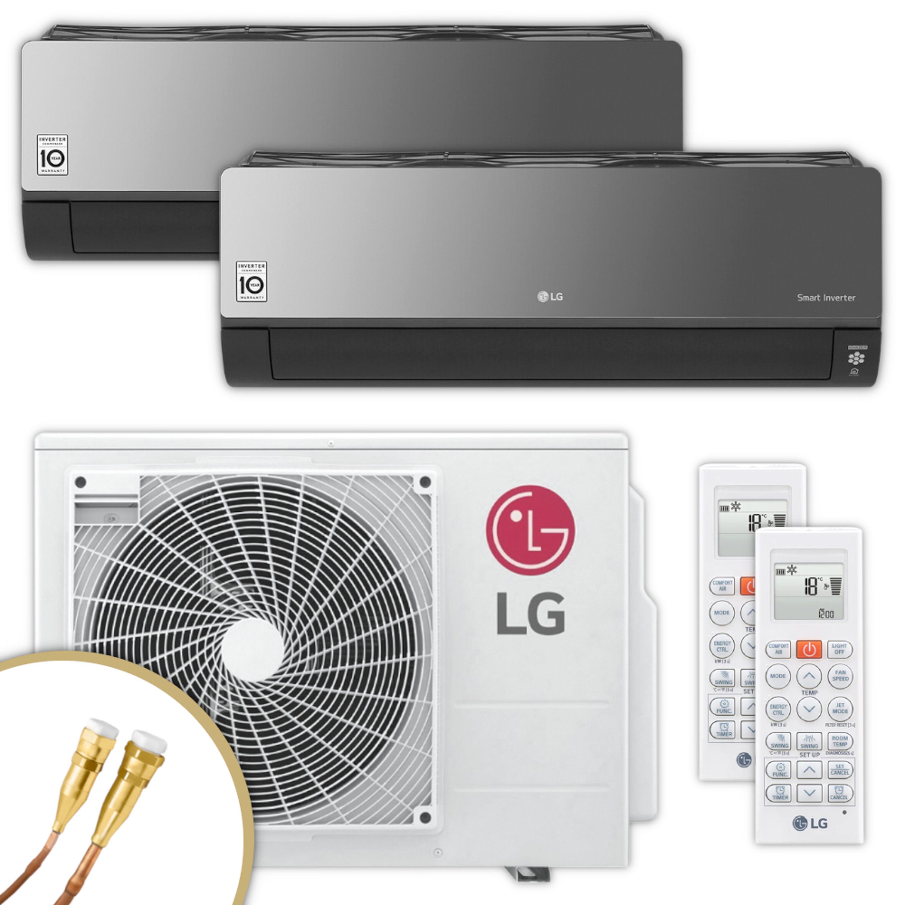 Valentinstagsgeschenk LG Klimagerät AM07BK.NSJ + AC18BK.NSK + MU3R19.U22, schwarz