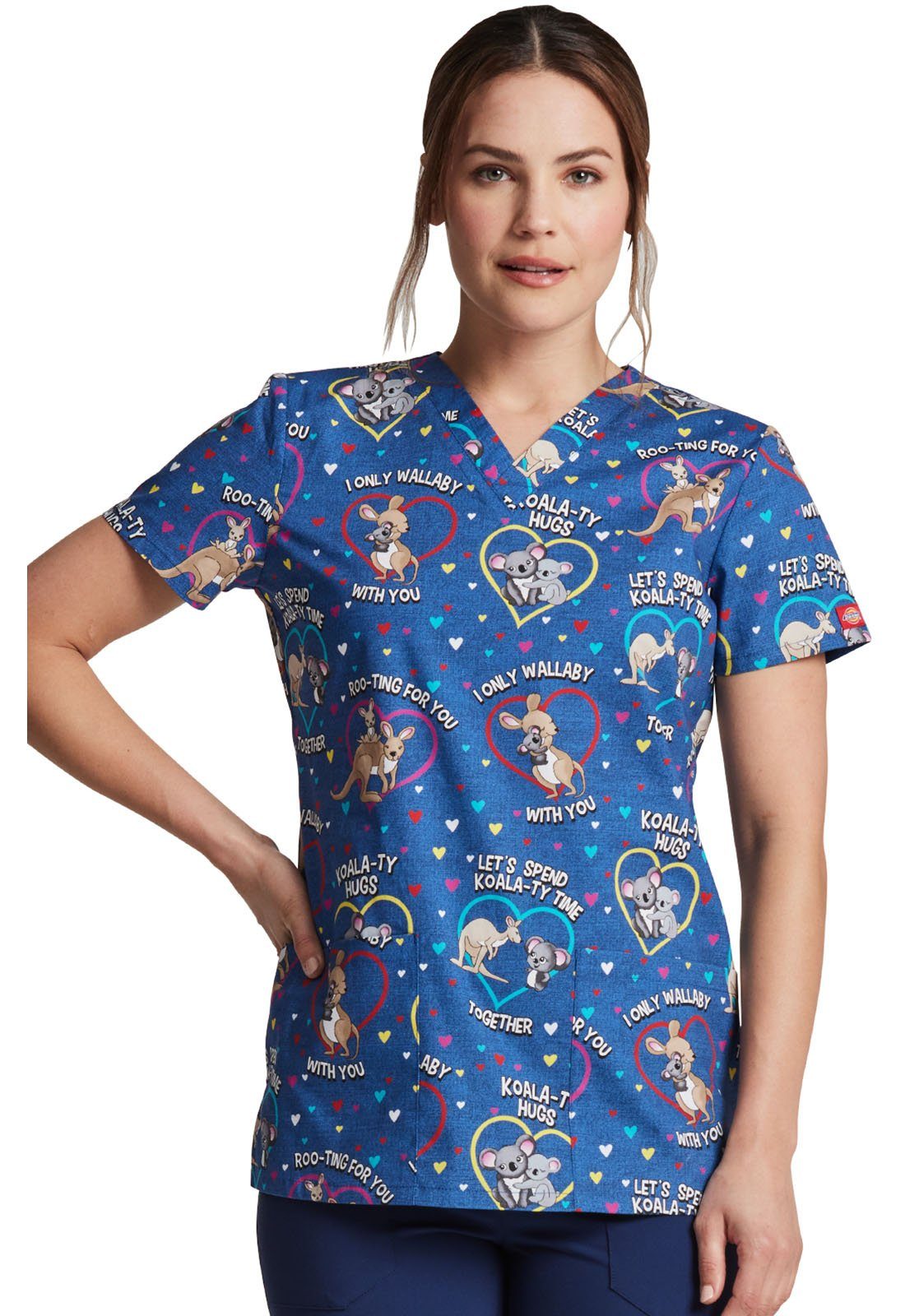 Dickies Funktionsbluse Bunt bedruckter Damen Kasack "Rooting 4 you" Kasack mit Motiv