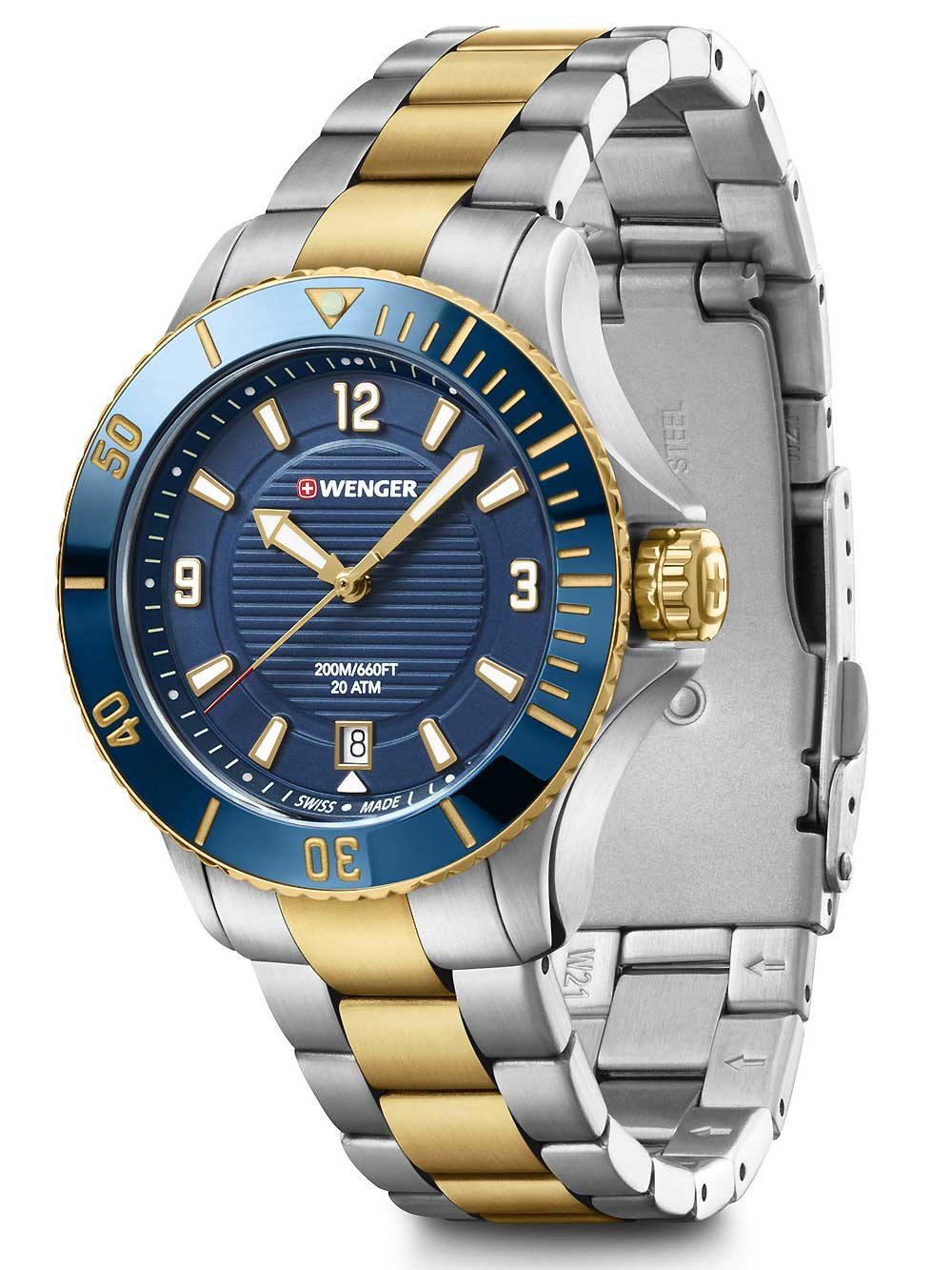 Wenger Quarzuhr Wenger 01.0621.114 Seaforce Damenuhr Taucheruhr 36mm 20 ATM Wenger 01.0621.114 Seaforce Damenuhr Taucheruhr 36mm 20 ATM