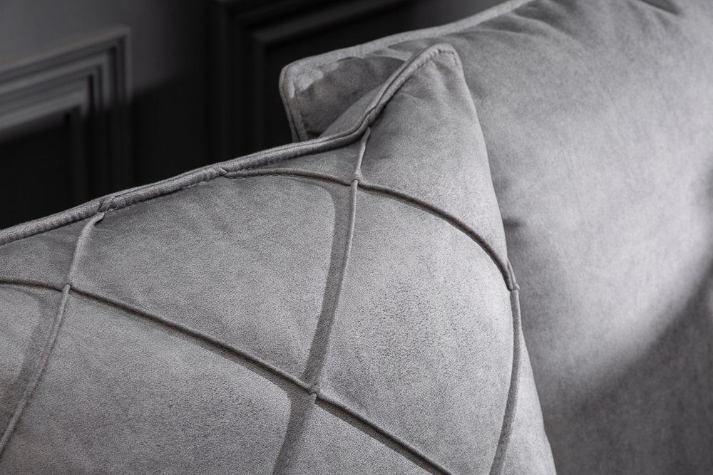 riess-ambiente Big-Sofa DECADENCIA 320cm silbergrau – Samt, XXL, 8 Kissen, variable Ottomane, Einzelartikel 1 Teile, edle Eckcouch mit Federung & Rundum-Bezug – – Bild 5 von 5