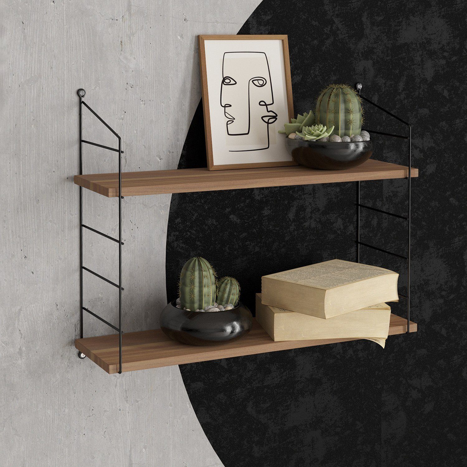 Skye Decor Wandregal 100% MELAMINE COATED PARTICLE BOARD, 58 cm x 20 cm x 72 cm M1668 – Bild 3 von 4