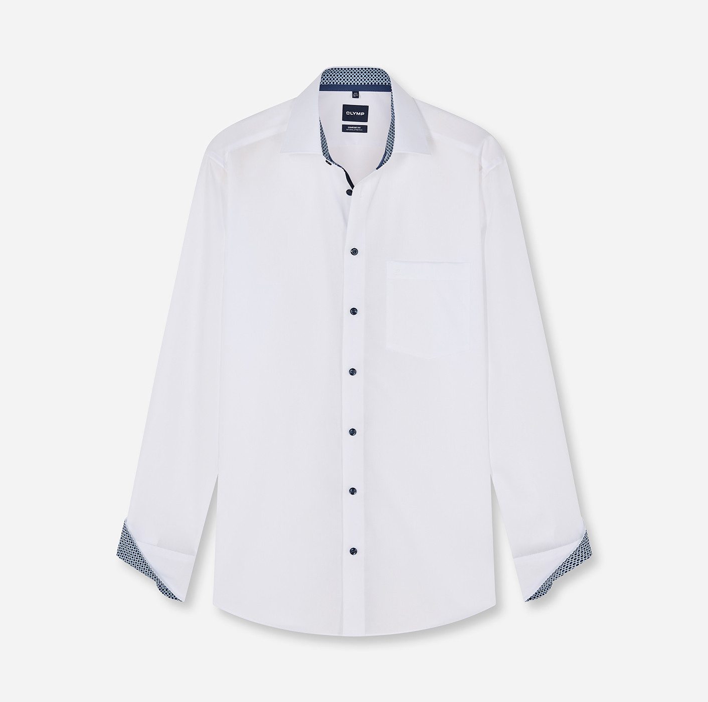 OLYMP Langarmhemd Luxor Businesshemd, New-Kentkragen, Comfort Fit