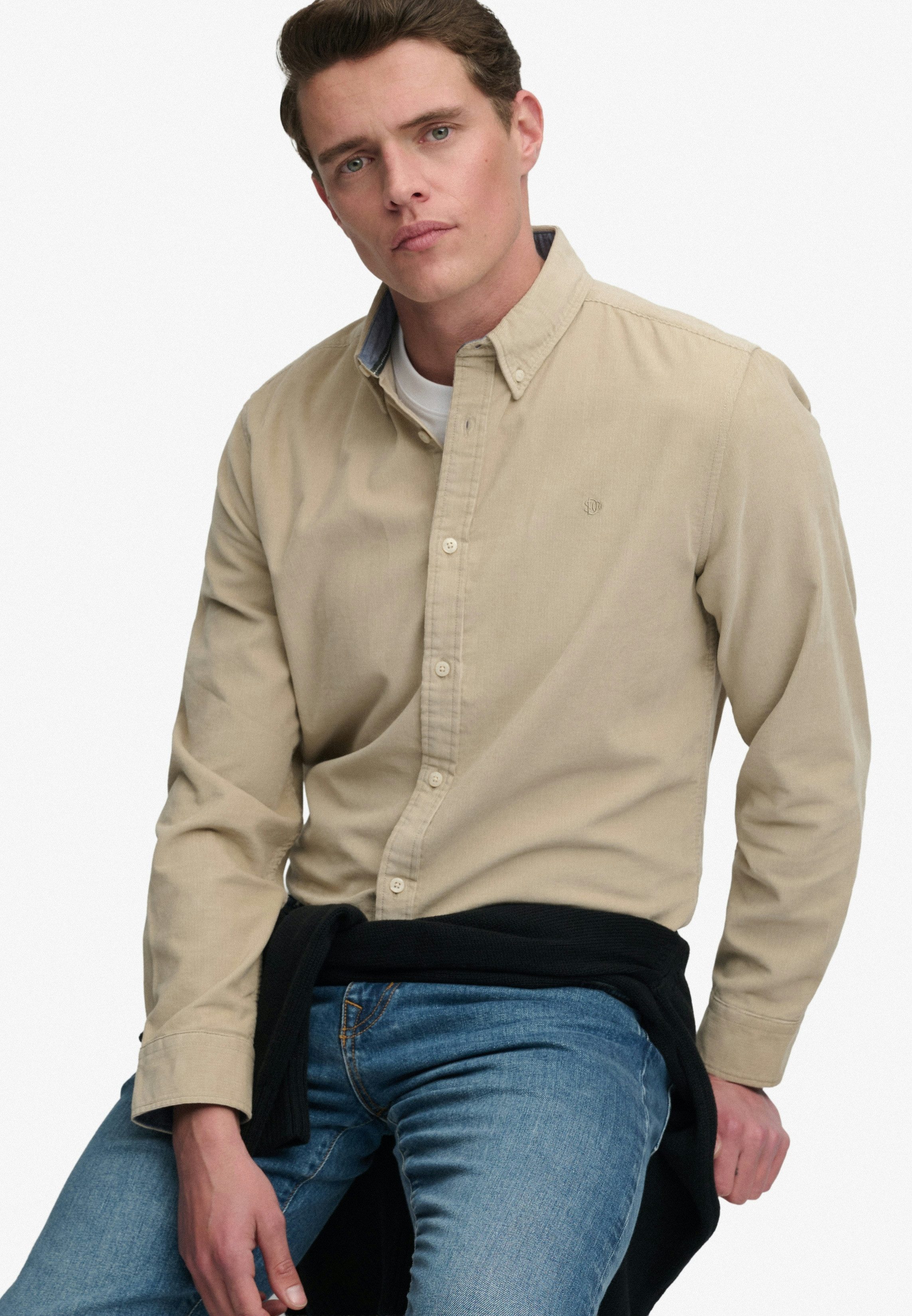 Superdry Langarmhemd CLASSIC NEEDLE CORD SHIRT Baumwolle, regular fit