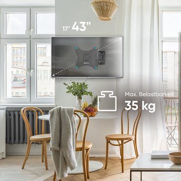 ONKRON TV Wandhalterung, TV Halterung schwenkbar neigbar für 17-43 Zoll TV-Wandhalterung, (bis 43,00 Zoll, TV Wandhalterung, TV Wandhalterung, bis 35 kg)