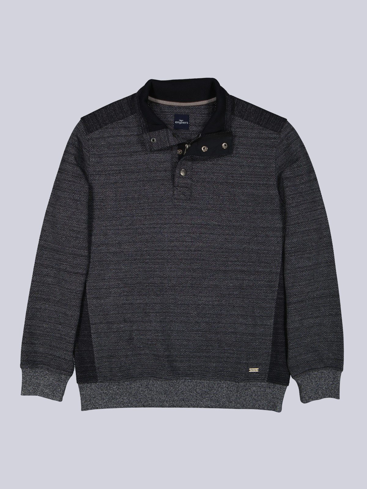 Engbers Sweatshirt Herren Sweatshirt mit Stehkragen, Schwarz