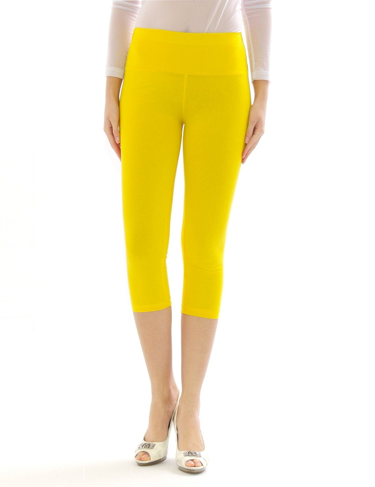 SYS Caprileggings Damen Capri 3/4 Леггинсы hoher Bund Hose Wäsche Leggins