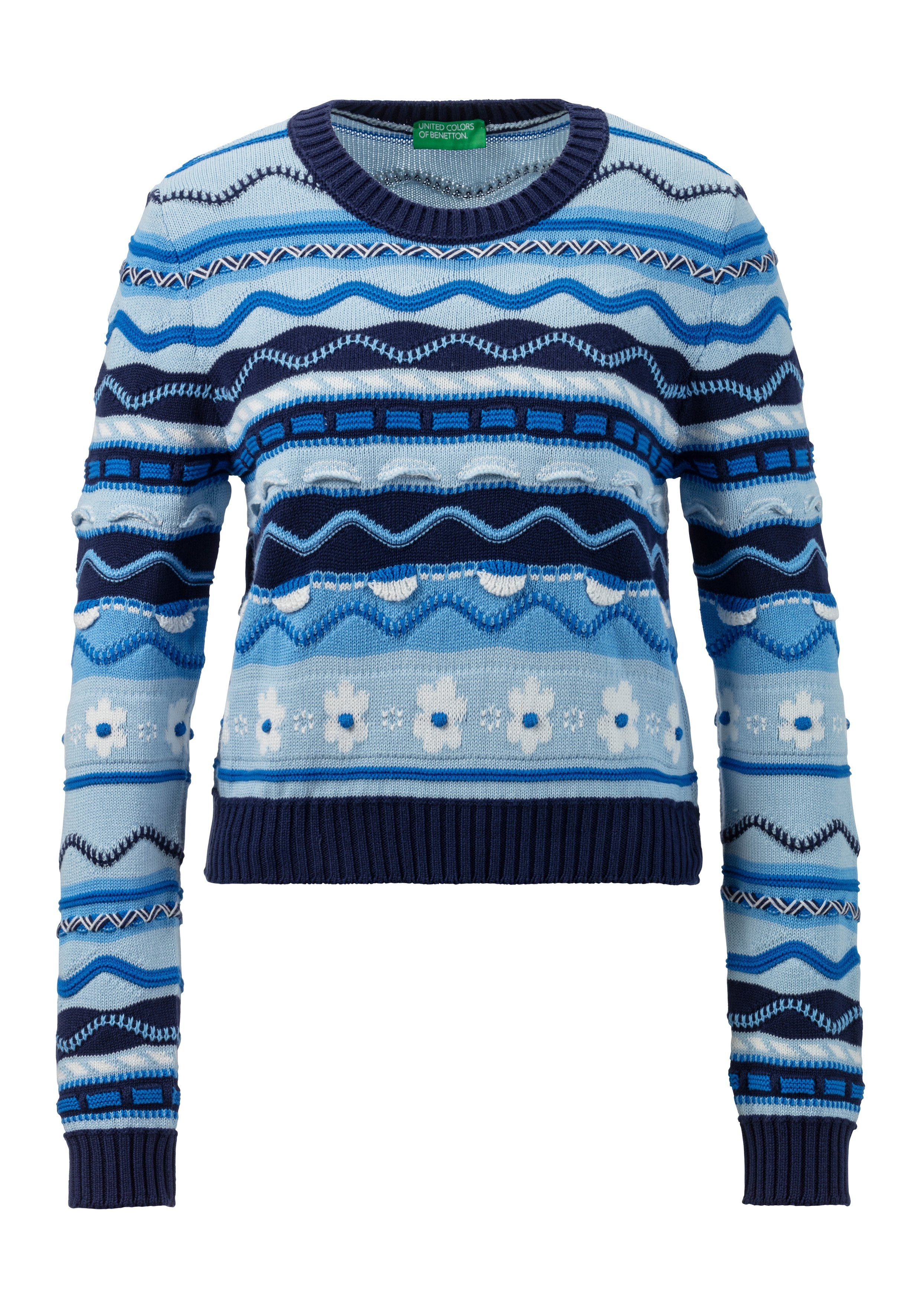 United Colors of Benetton Jacquardpullover mit verschiedenen Strickmustern günstig online kaufen