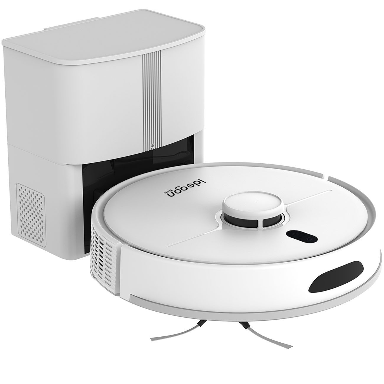 shop'n smile ideoon Saugroboter Ultimativer Saug Wisch Roboter 6000 Pa 2-in-1 Wischfunktion kabellos, 600 W, mit Beutel, Laser-Navigation 5.000 mAh Lithium-Ionen-Akku Wassertank 250 ml