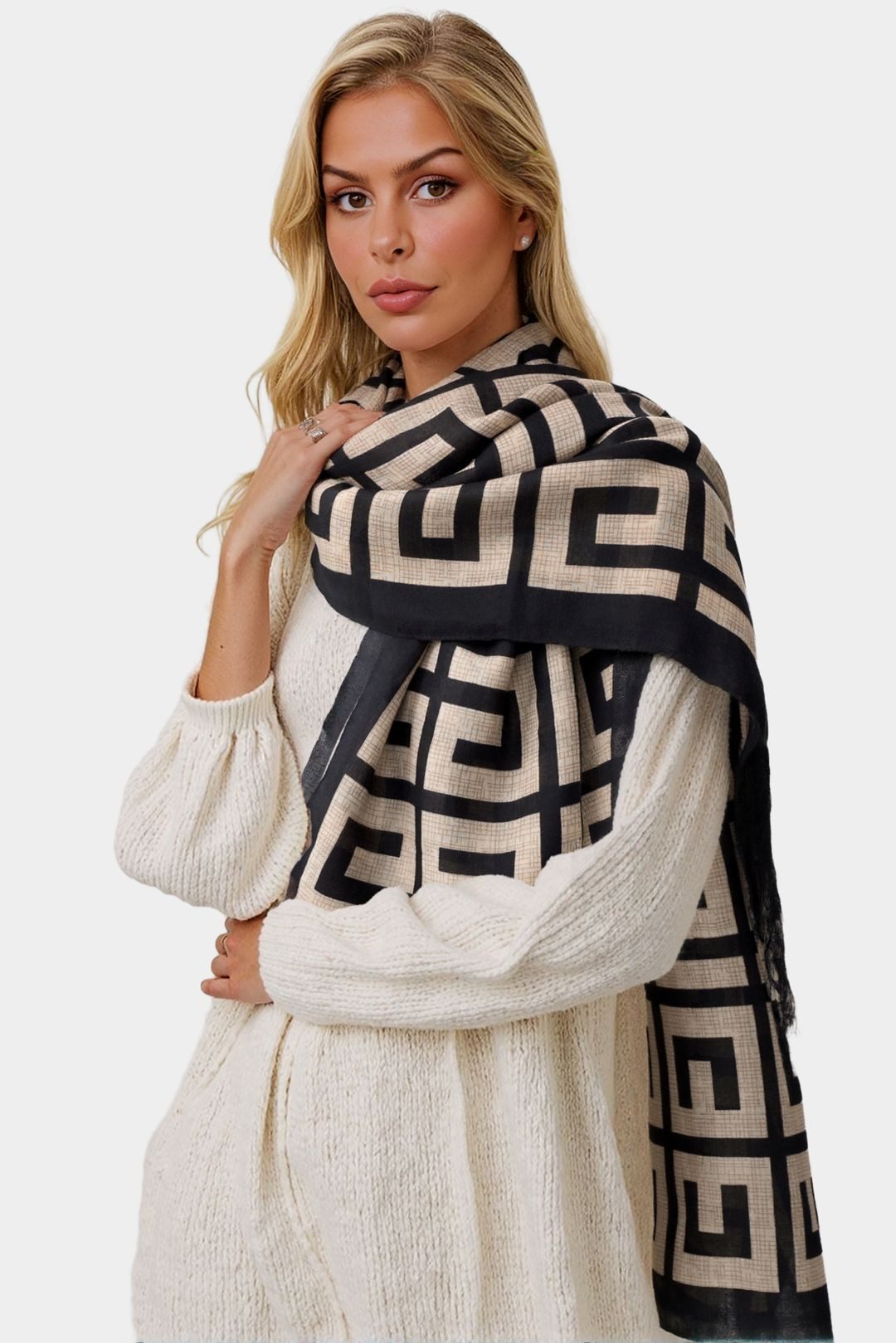 FS Collection Modeschal Damen Schal leicht & weich – Muster, Blumen, Blätte günstig online kaufen