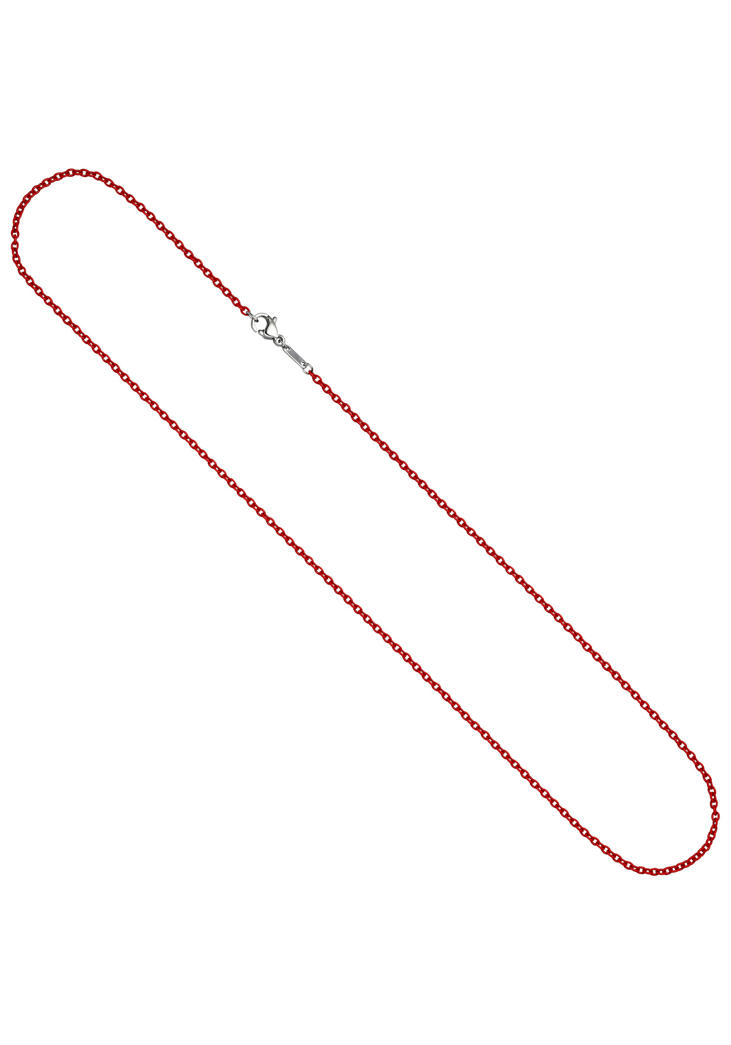 JOBO Edelstahlkette Rund-Ankerkette 1,9 mm, Edelstahl rot lackiert 45 cm