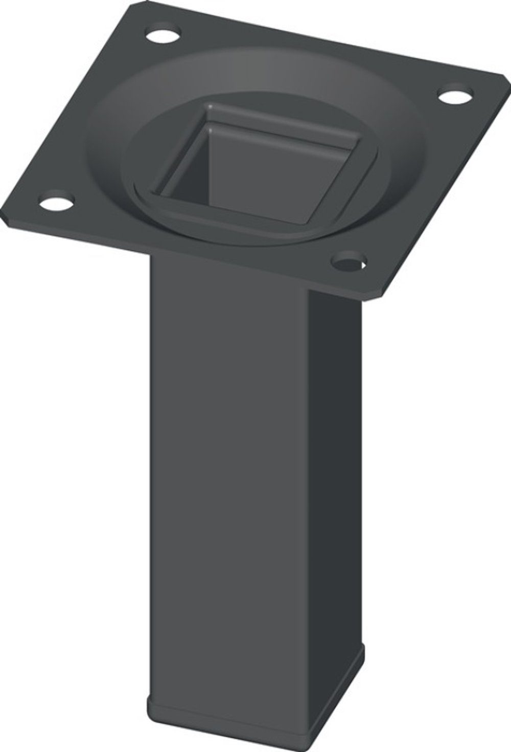 DIY Element System Möbelfuß 4er Pack Möbelfuß schwarz RAL 9005 25x25mm H.150mm Platte ELEMENT SY | Möbelfüße