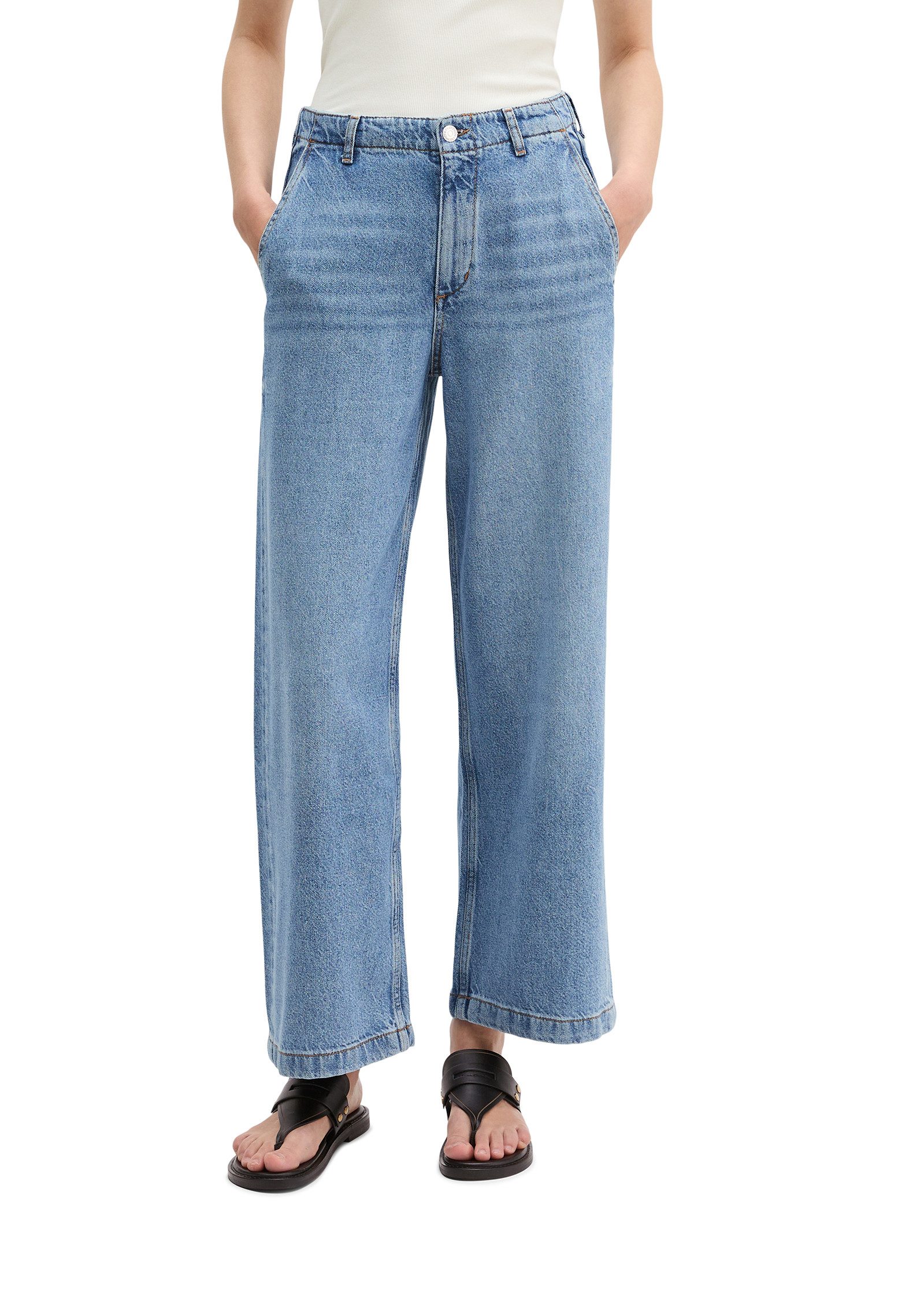 Marc O'Polo Weite Jeans aus Lyocell-Leinen-Baumwolle-Mix