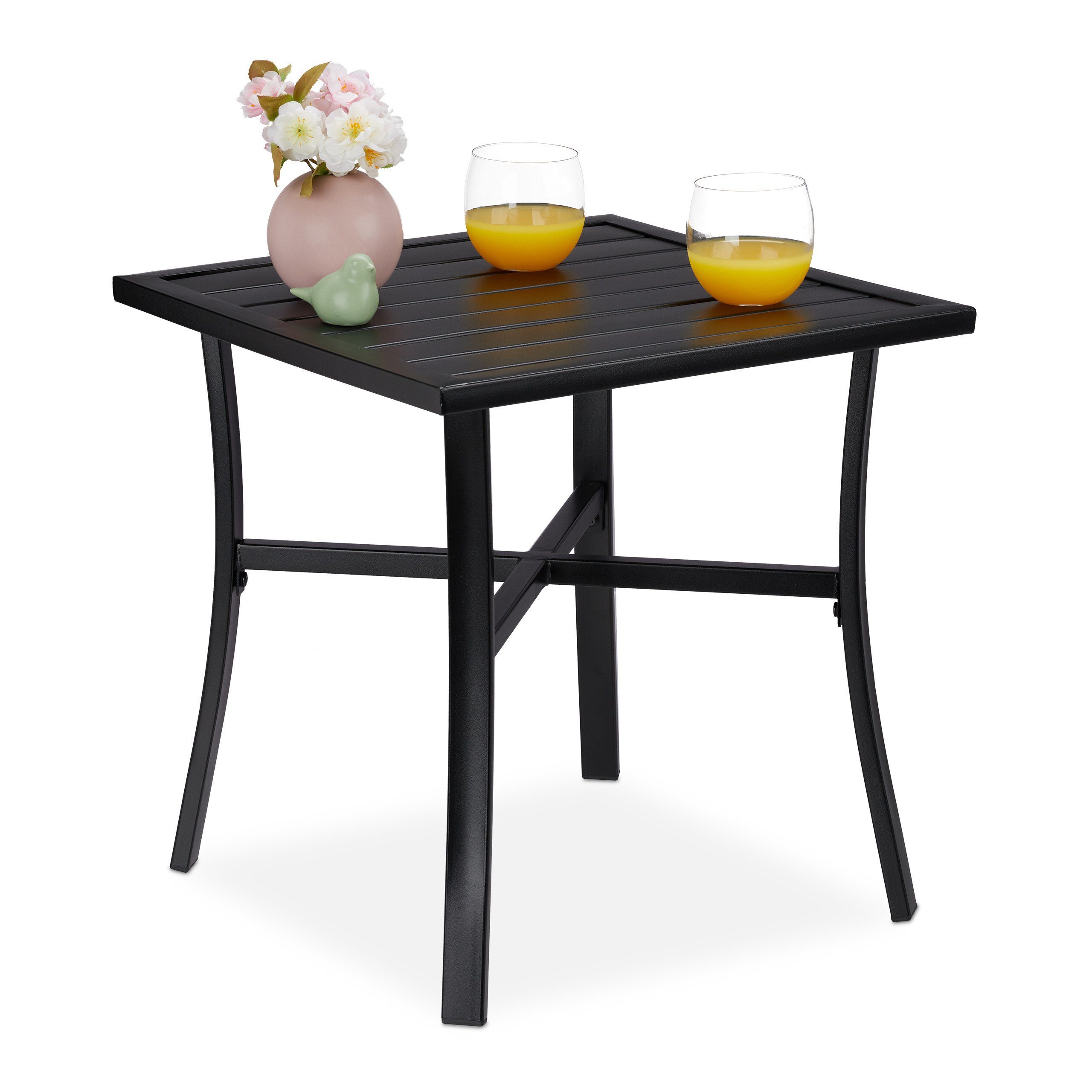 relaxdays Gartentisch Schwarzer Gartentisch günstig online kaufen