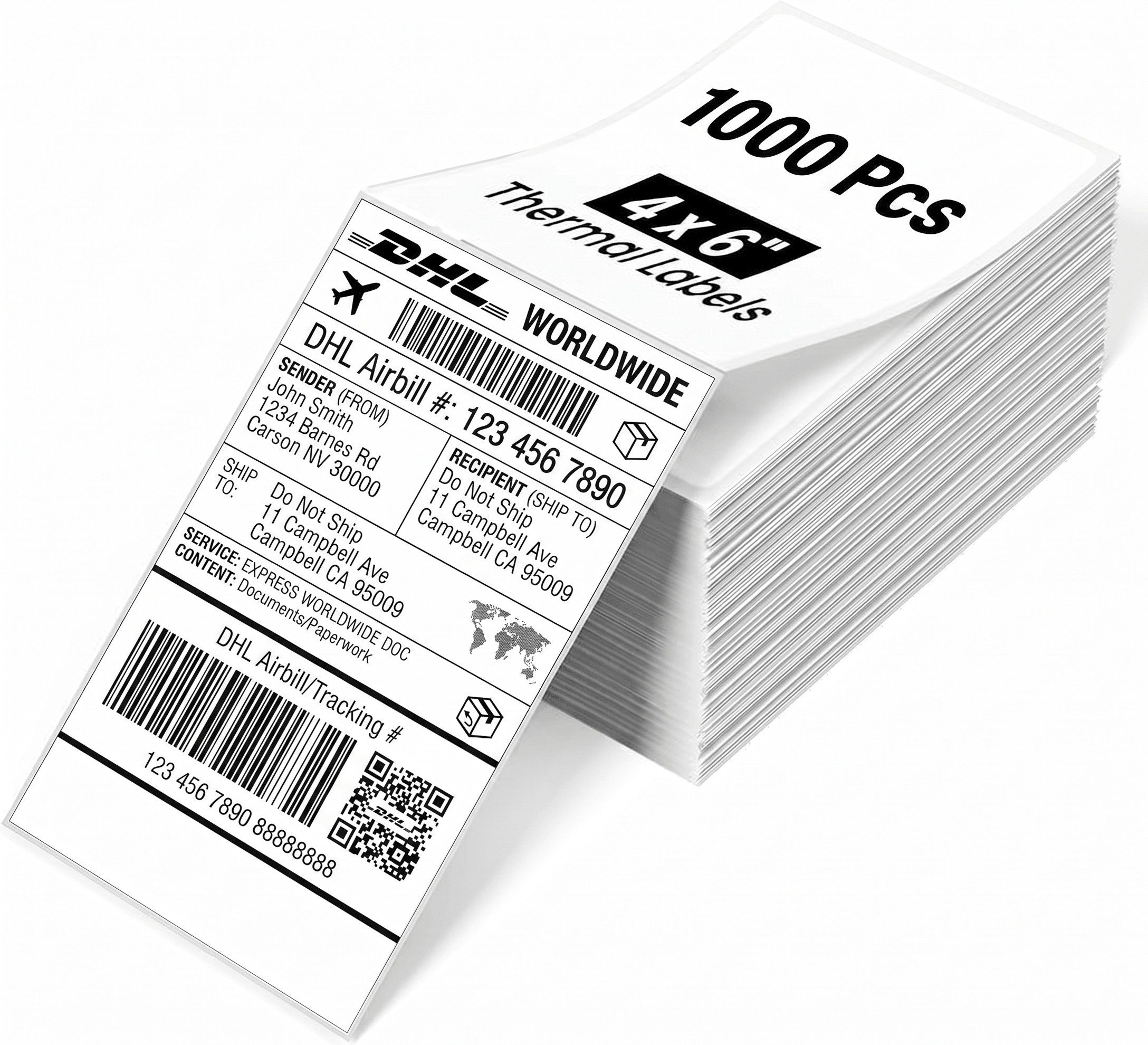 Roxlin Etikettenpapier 500 oder 1000 Thermo Versandetiketten 100x150mm Wasserdicht