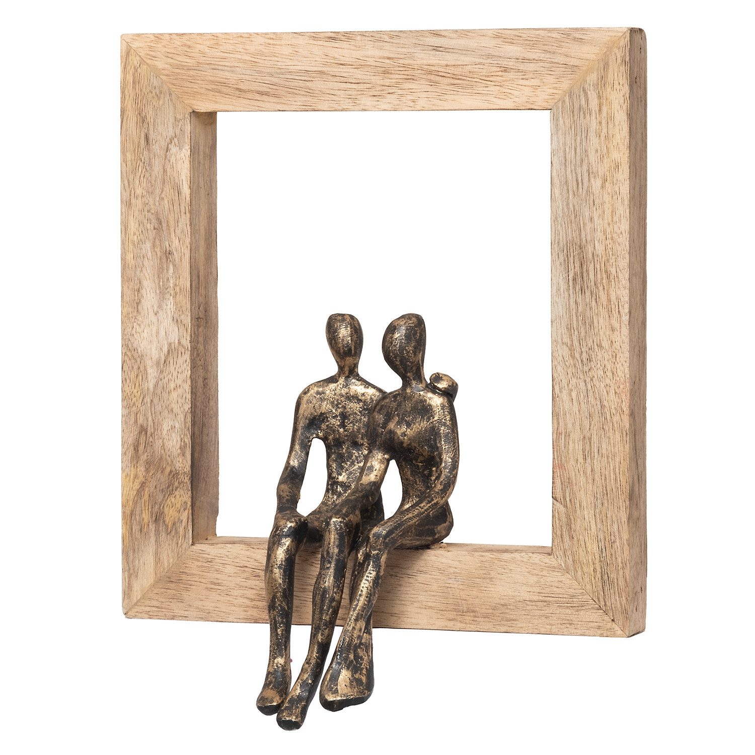 Moritz Skulptur Gemeinsam Was Kommt 22 x 3 x 25 cm, Holz, Tischdeko, Fensterdeko, Wanddeko, Holzdeko, Weihnachtsdeko