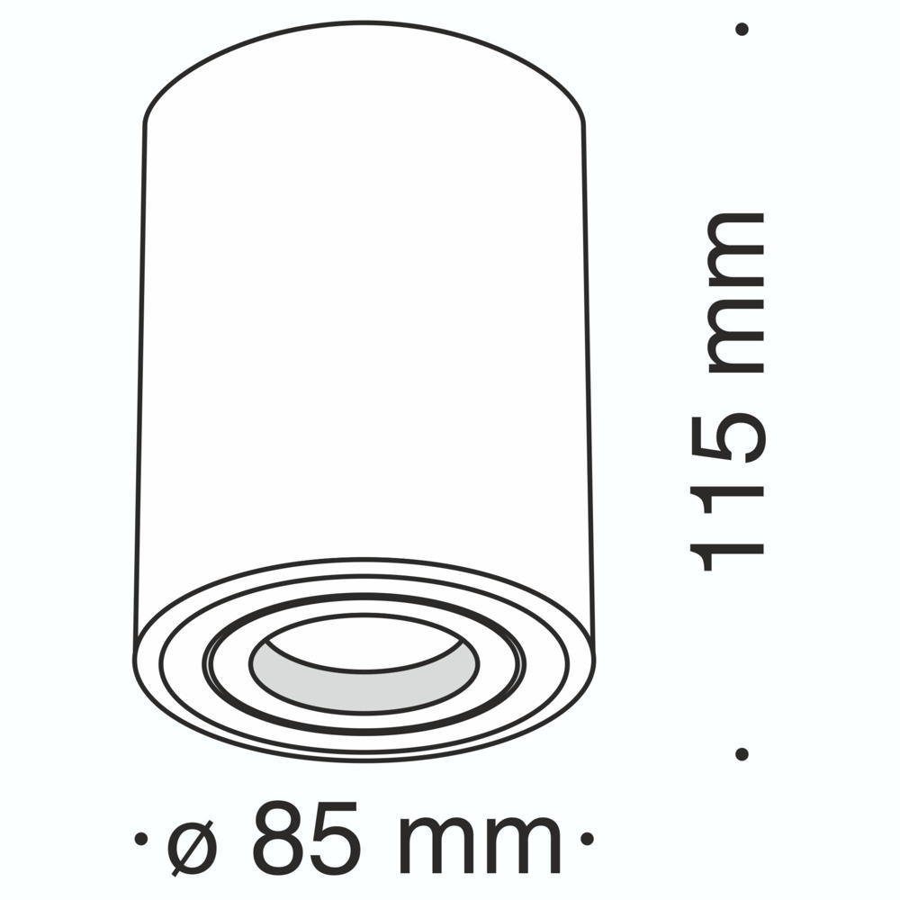 Maytoni Deckenspot Spot Alfa in keine rund, Deckenstrahler, enthalten: Nein, Deckenspot, Leuchtmittel Schwarz Aufbaustrahler GU10 warmweiss, Angabe