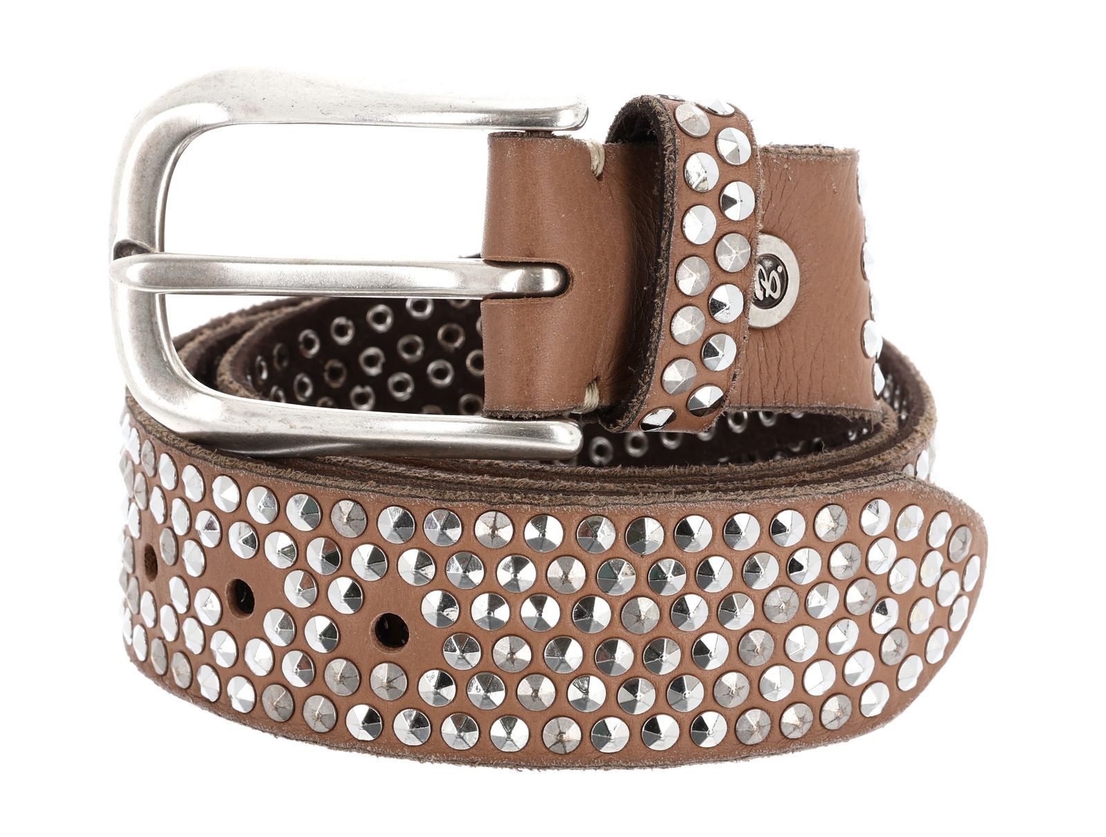 b.belt Ledergürtel Zoe Silver Stud Belt aus echtem Leder