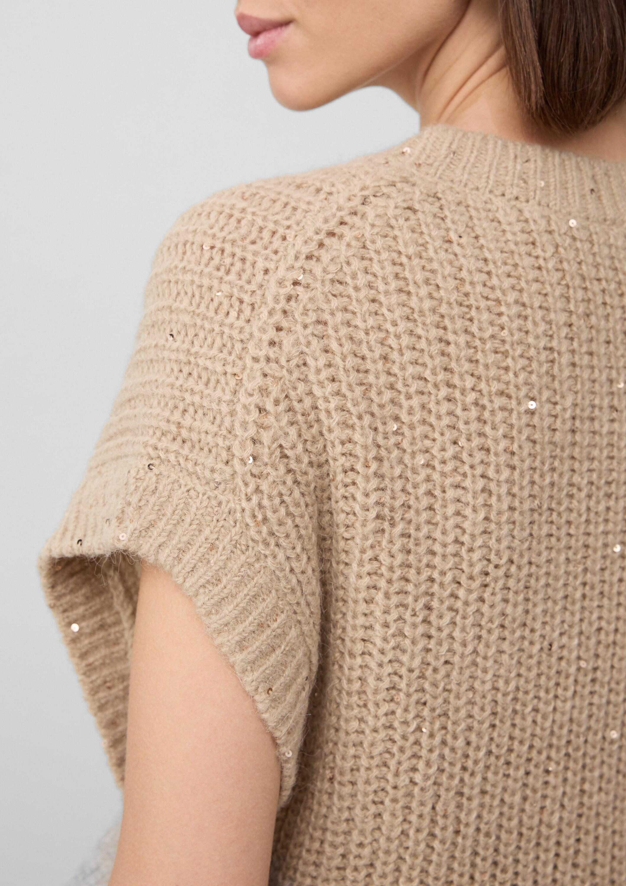 s.Oliver Kurzarmpullover Strickpullunder Pullunder mit Farbverlauf aus Alpakamix