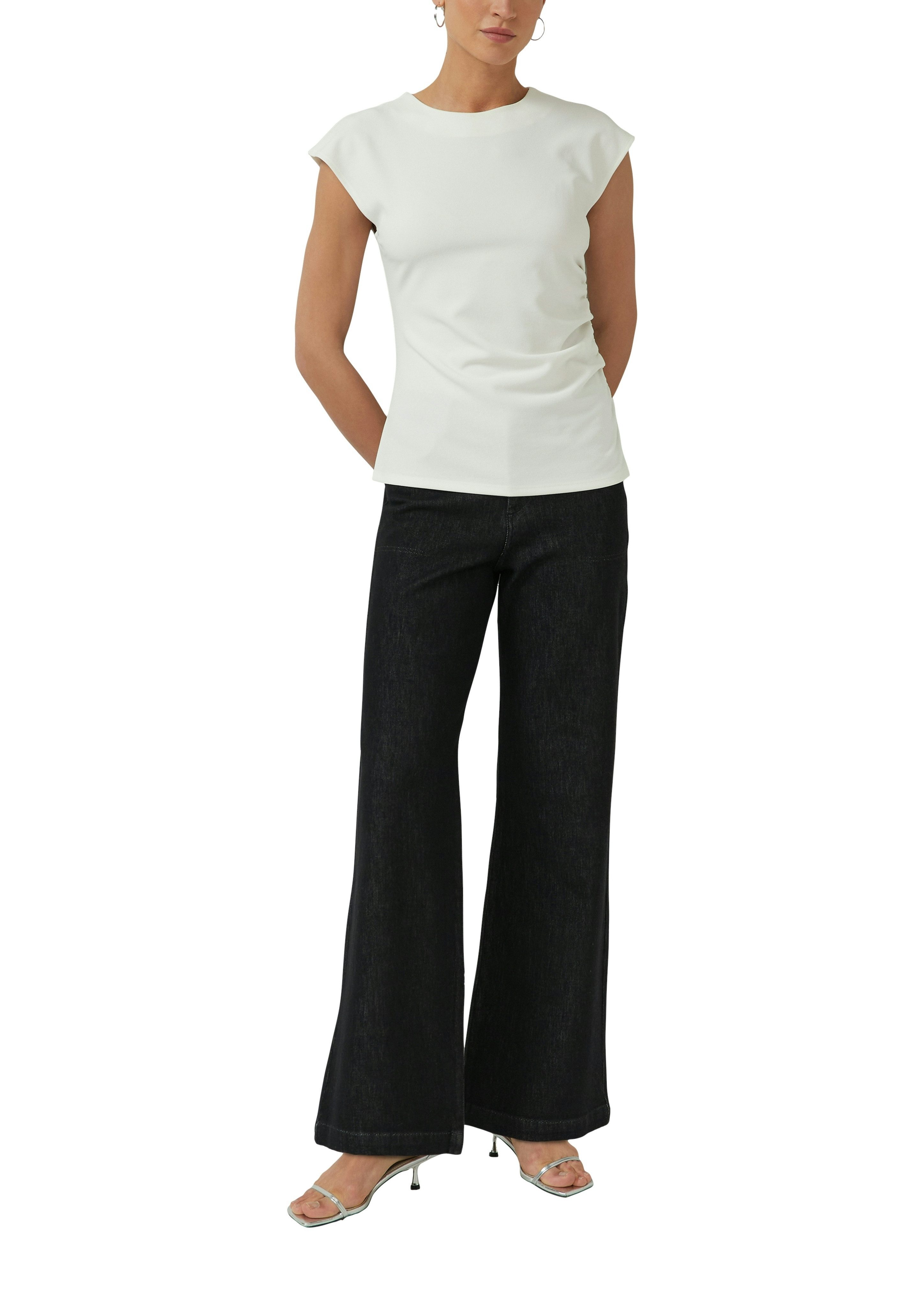 s.Oliver BLACK LABEL T-Shirt mit Raffung – Bild 3 von 4