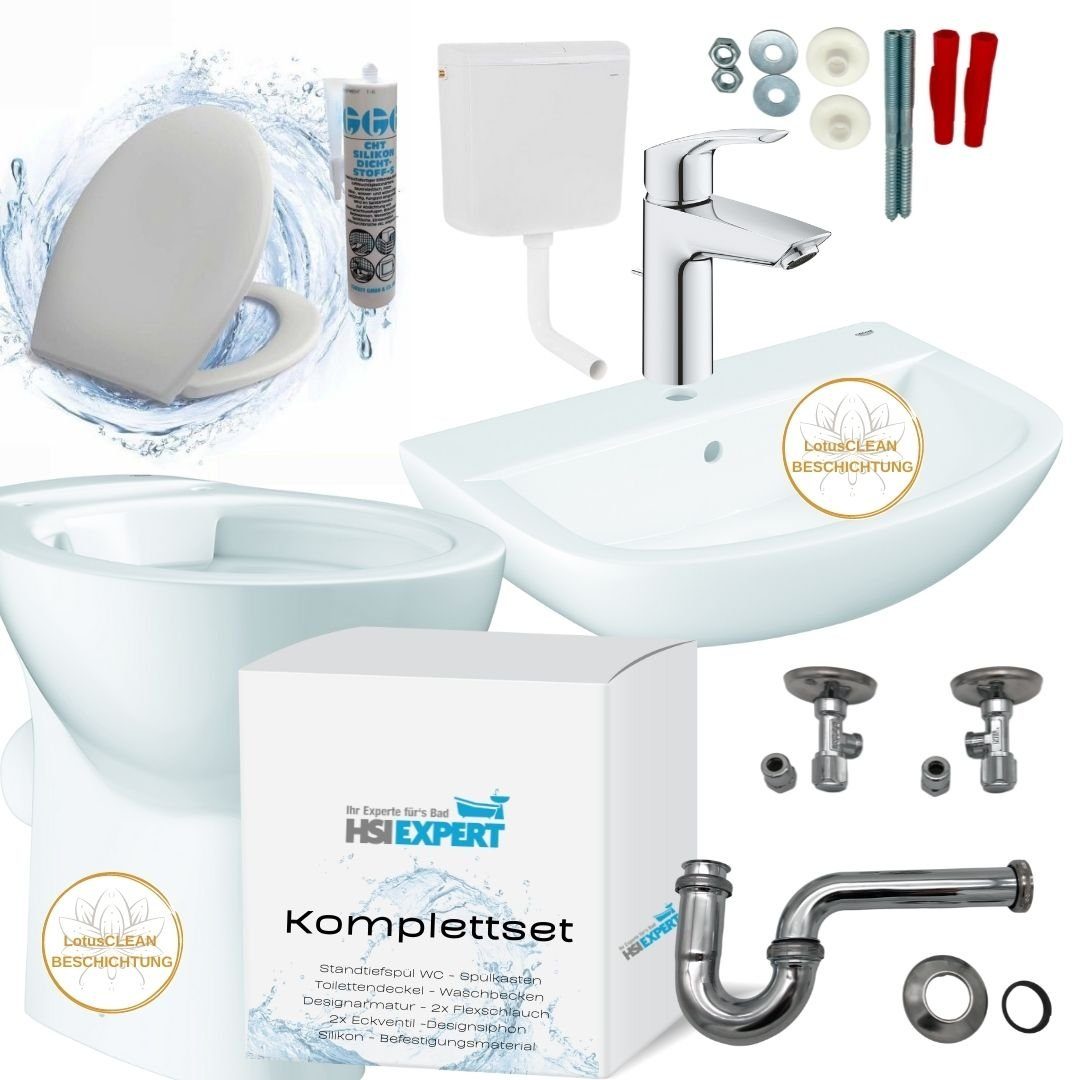 Grohe Tiefspül-WC Stand WC Tiefspüler Spülkasten Waschtisch Armatur ...