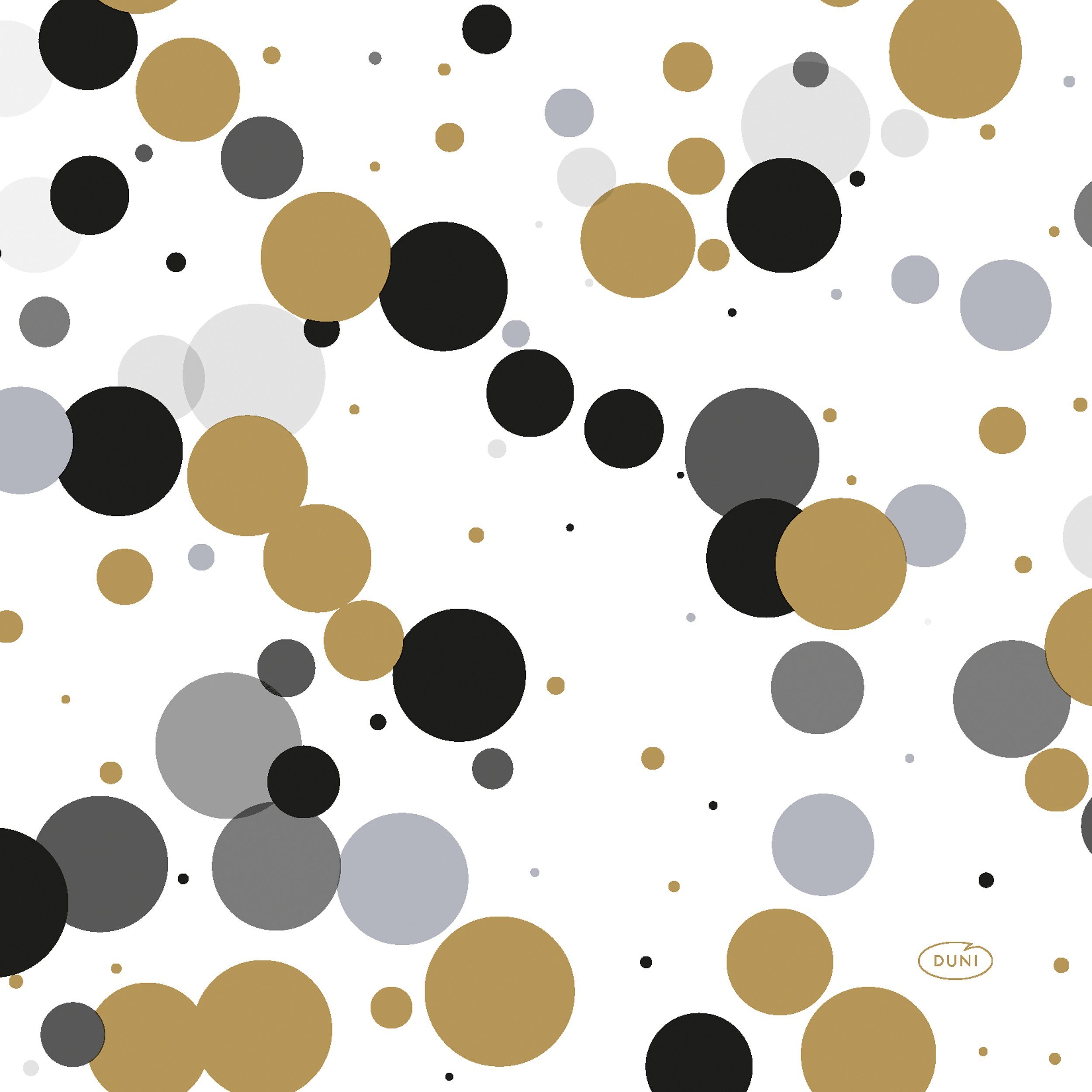 Duni Papierserviette Servietten 33 x 33 cm 20er Festive Bubbles Black