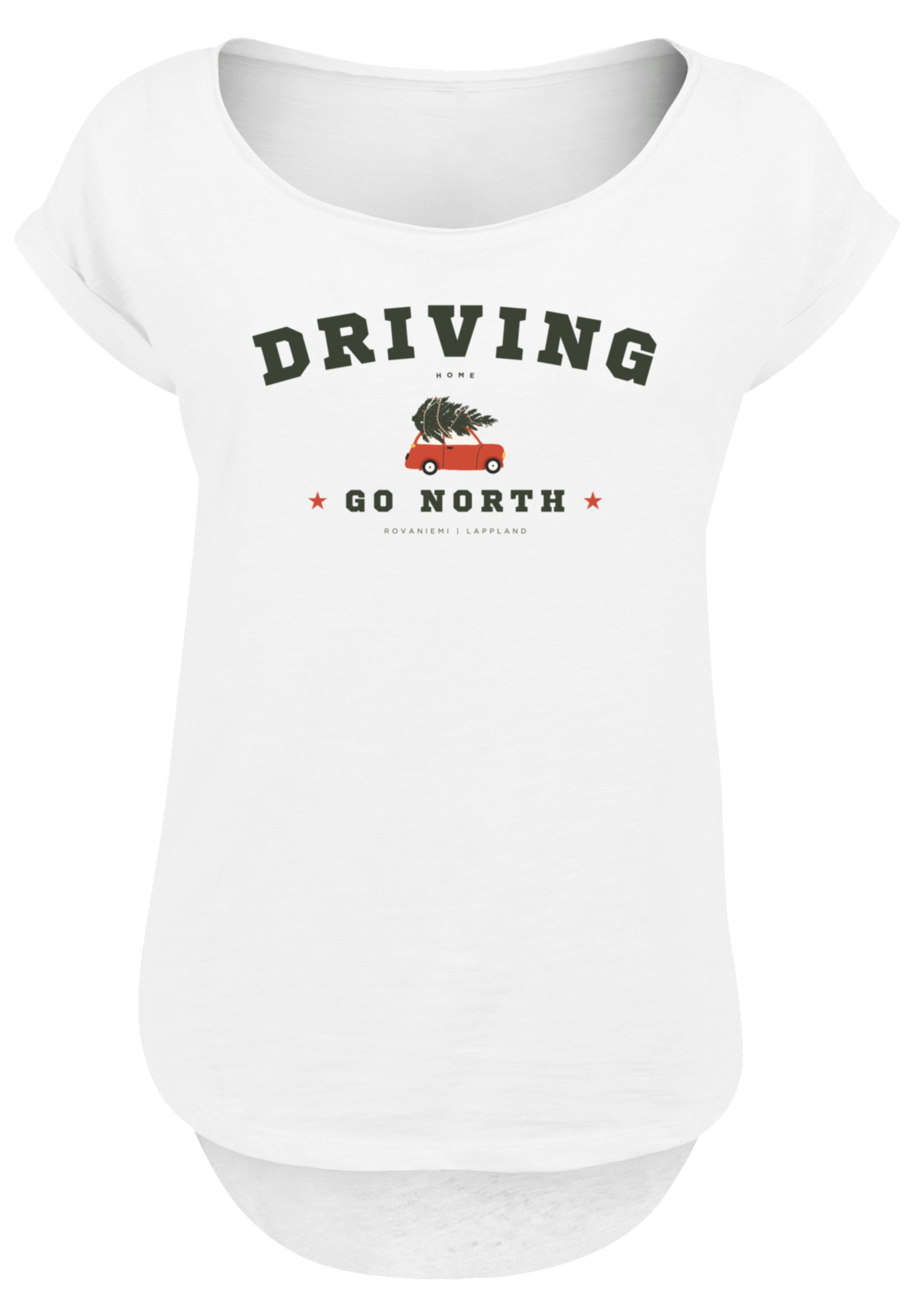 F4NT4STIC T-Shirt Driving Home Weihnachten Logo weiß Weihnachten, Geschenk