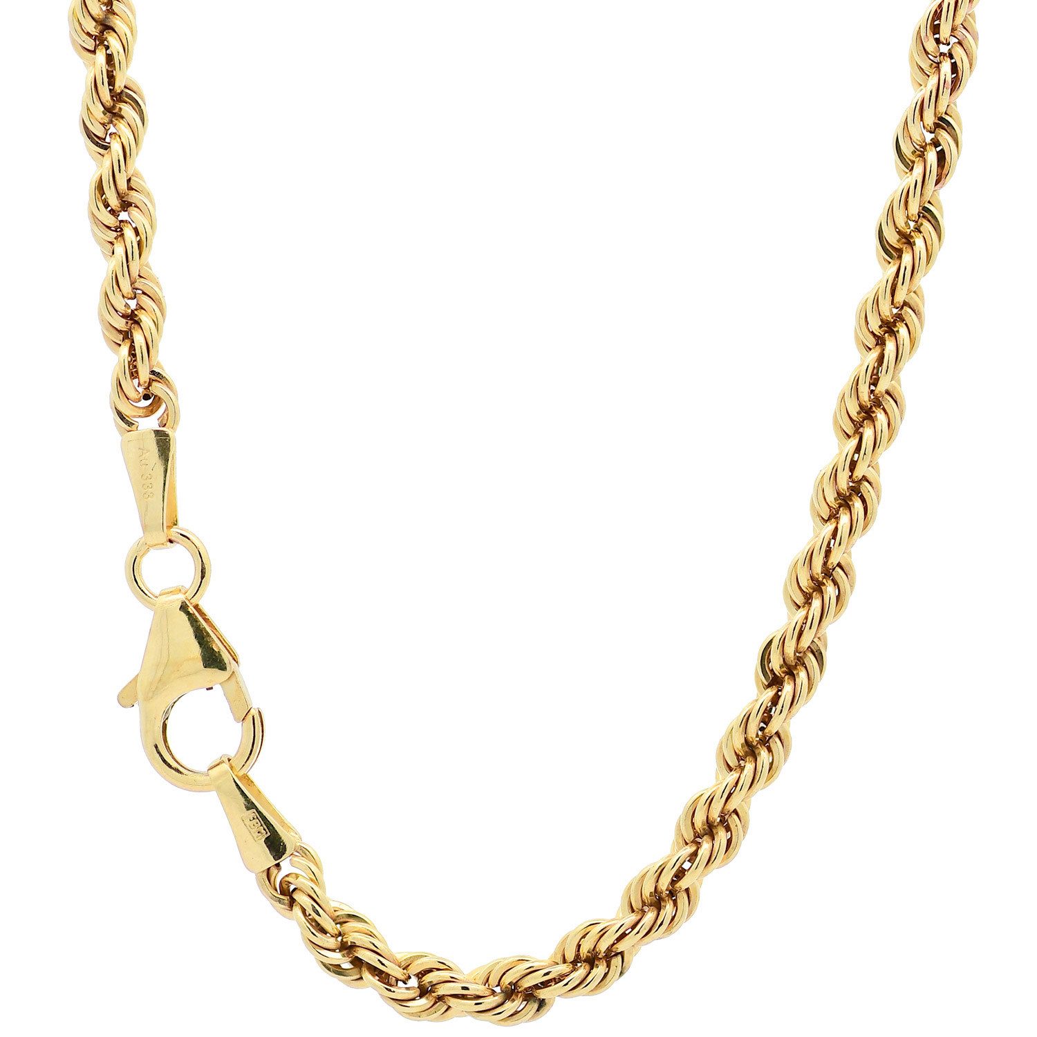 HOPLO Goldkette Goldkette Kordelkette hohl Breite 2,7 mm Länge 19 cm 333-8 Karat Gold, Made in Germany